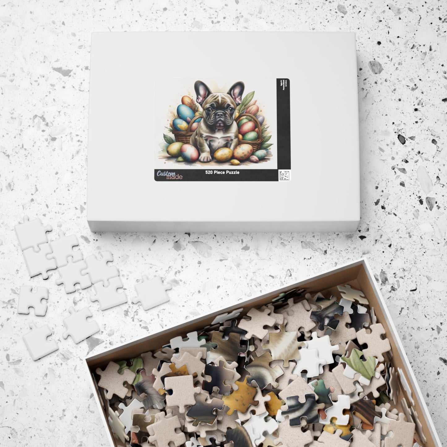 French Bulldog (Brindle) Easter Puppy Puzzle - Dog Lovers, Mental Health Benefits, Holiday Fun, Mindfulness, Stress Relief, Festive Gift