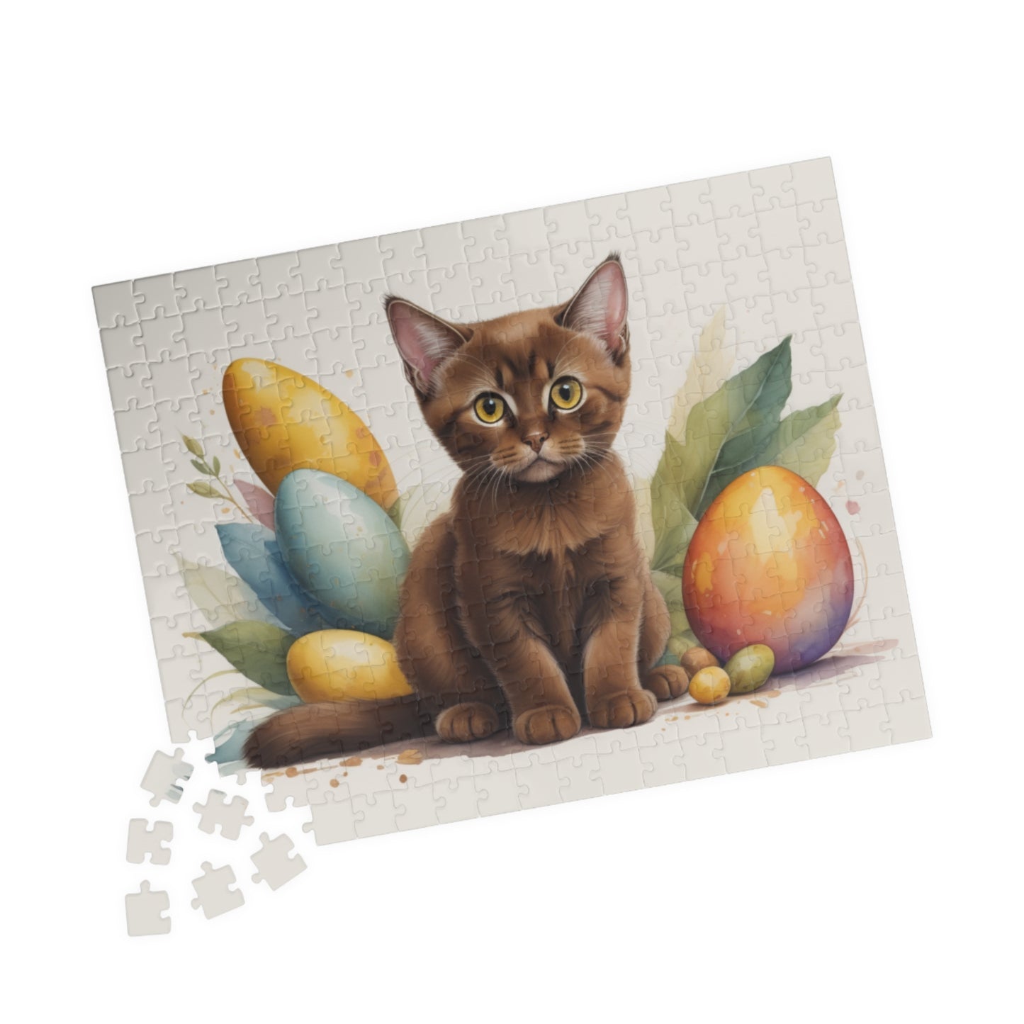 Burmese Easter Kitten Puzzle - Cat Lovers, Mental Health Benefits, Holiday Fun, Mindfulness, Stress Relief, Festive Gift