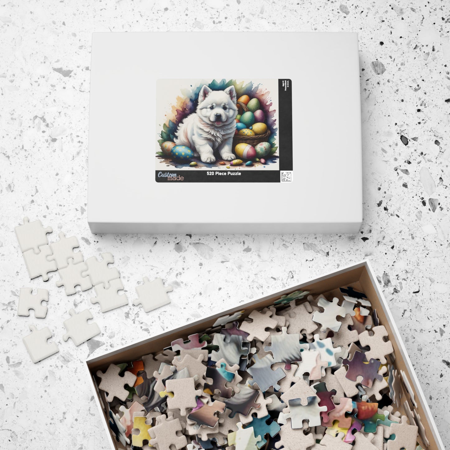 Samoyed Easter Puppy Puzzle - Dog Lovers, Mental Health Benefits, Holiday Fun, Mindfulness, Stress Relief, Festive Gift