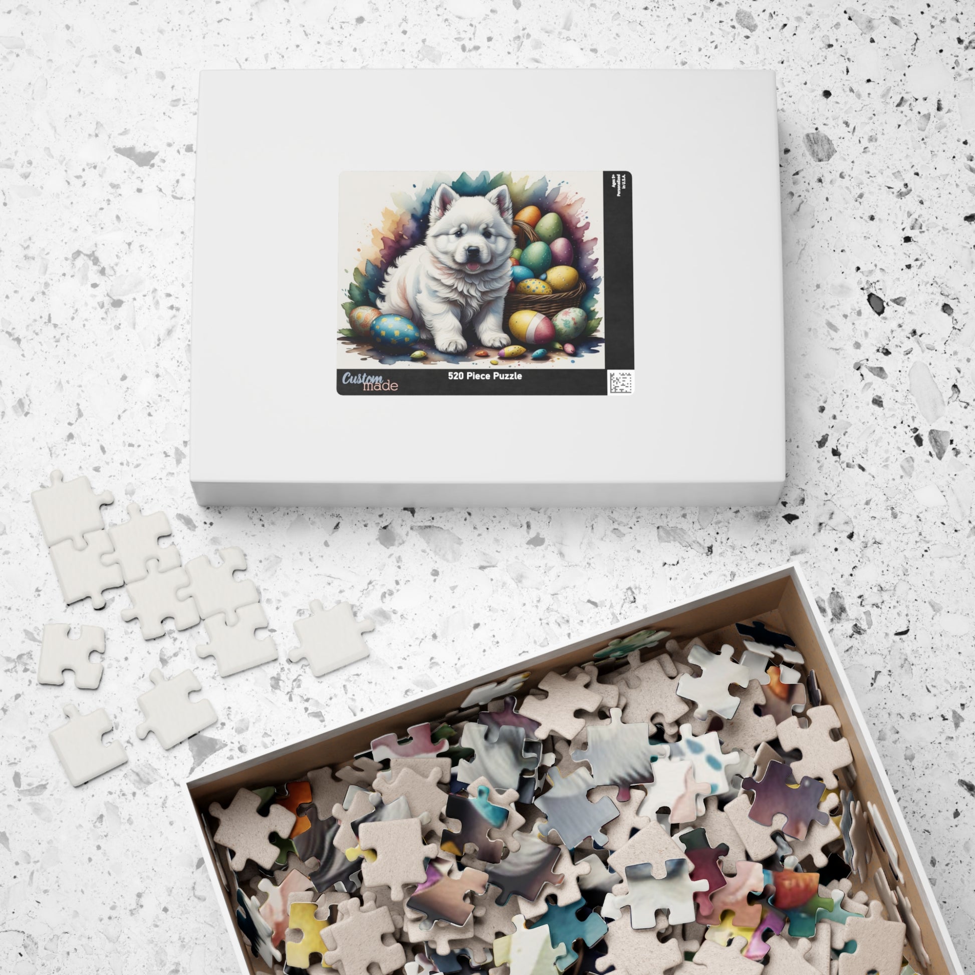 Samoyed Easter Puppy Puzzle - Dog Lovers, Mental Health Benefits, Holiday Fun, Mindfulness, Stress Relief, Festive Gift