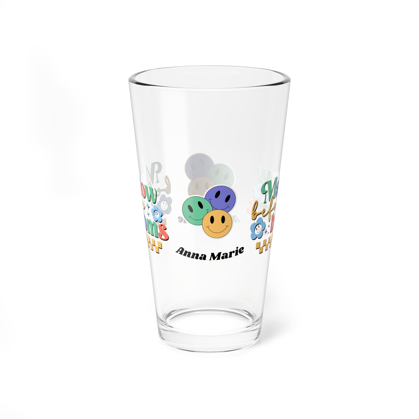 Maslow Before Blooms retro mental health support glass with personalized drinkware