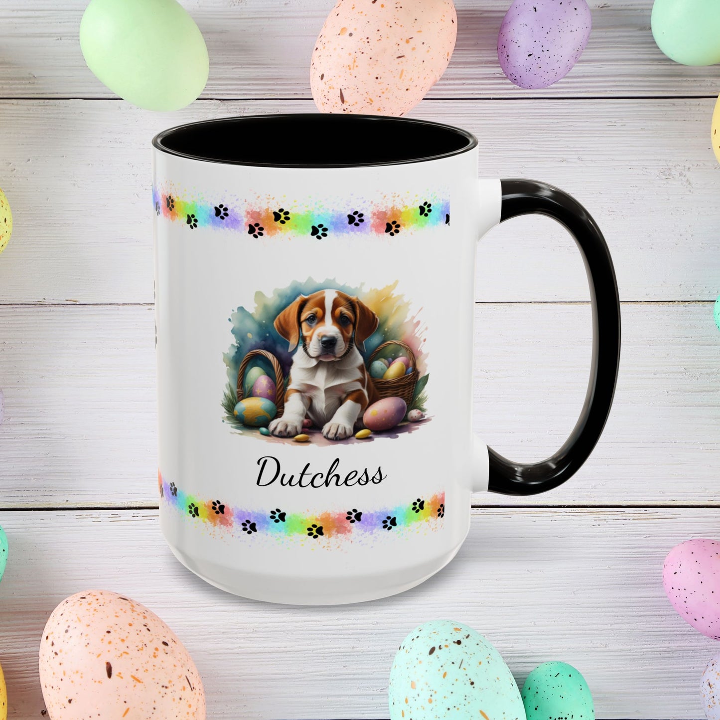 American Foxhound Easter puppy coffee mug, personalized cute dog gift, mental health support and cozy sipping