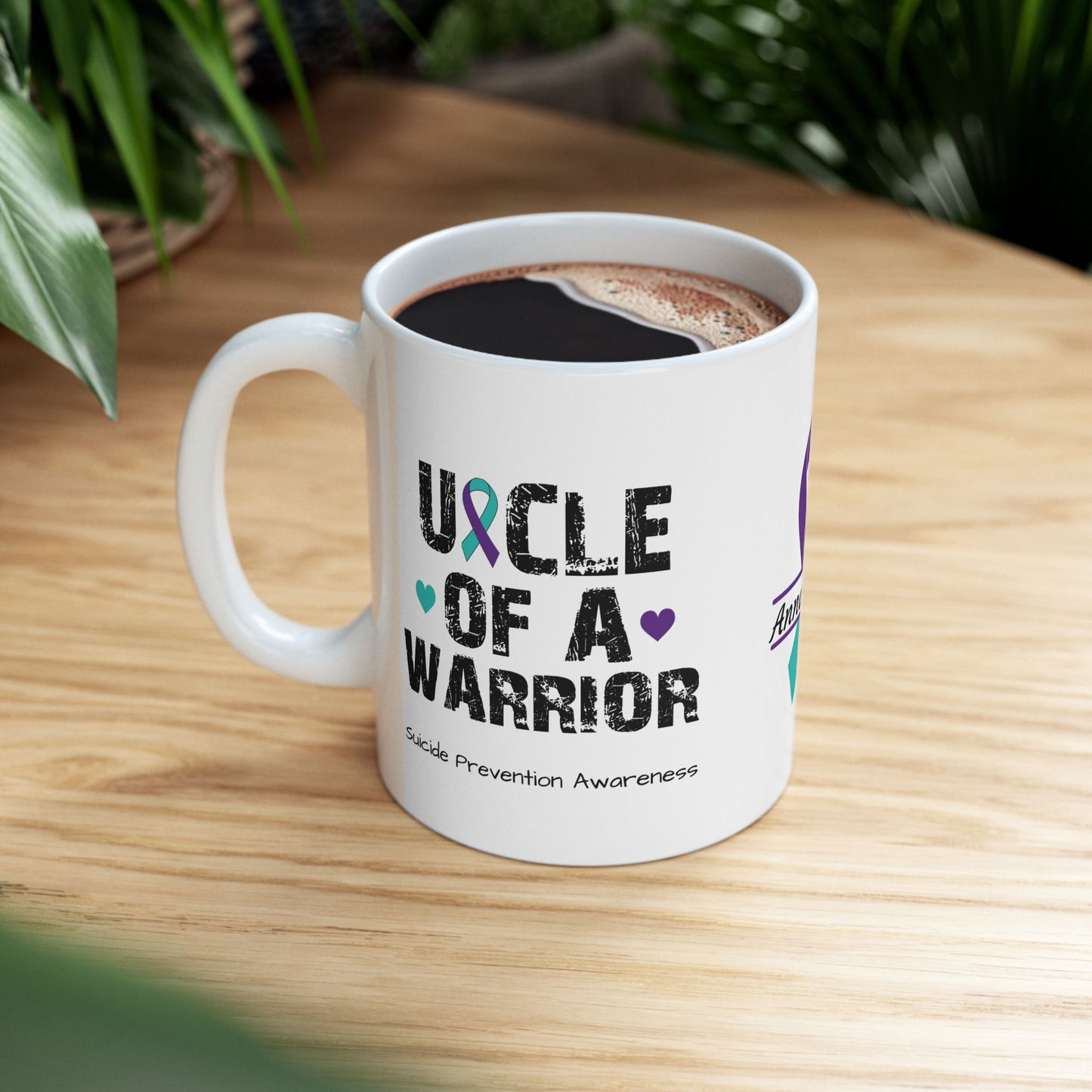 Uncle of a Warrior mug - mental health support and suicide prevention awareness design