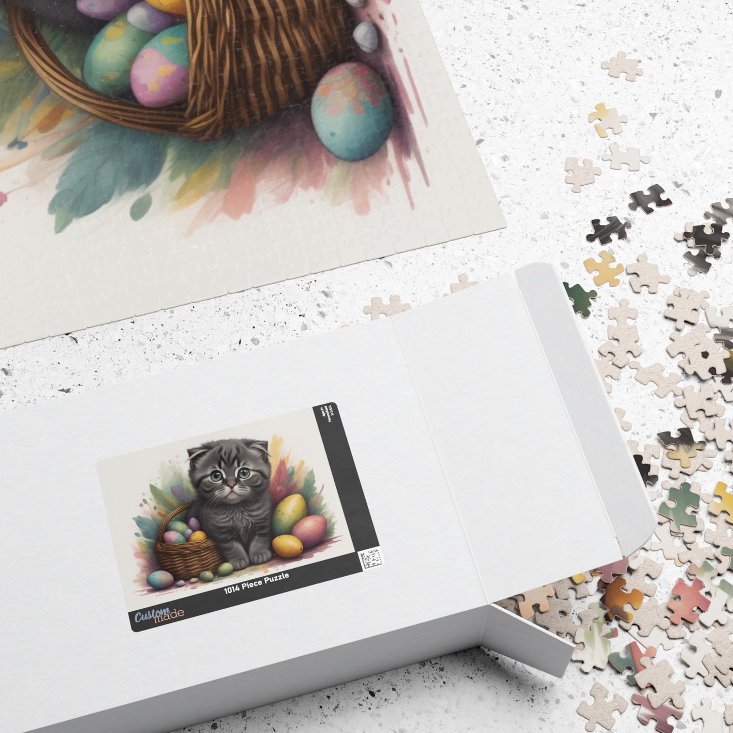 Scottish Fold Easter Kitten Puzzle - Cat Lovers, Mental Health Benefits, Holiday Fun, Mindfulness, Stress Relief, Festive Gift