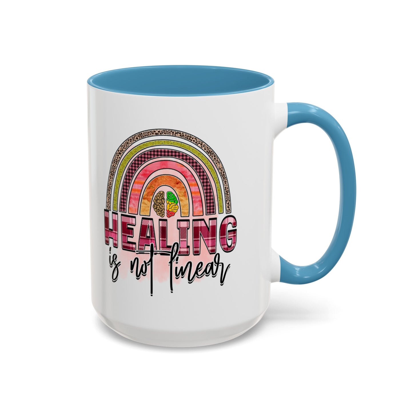 Healing Is Not Linear - Motivational Accent Mug for Self-Care & Mental Health Support