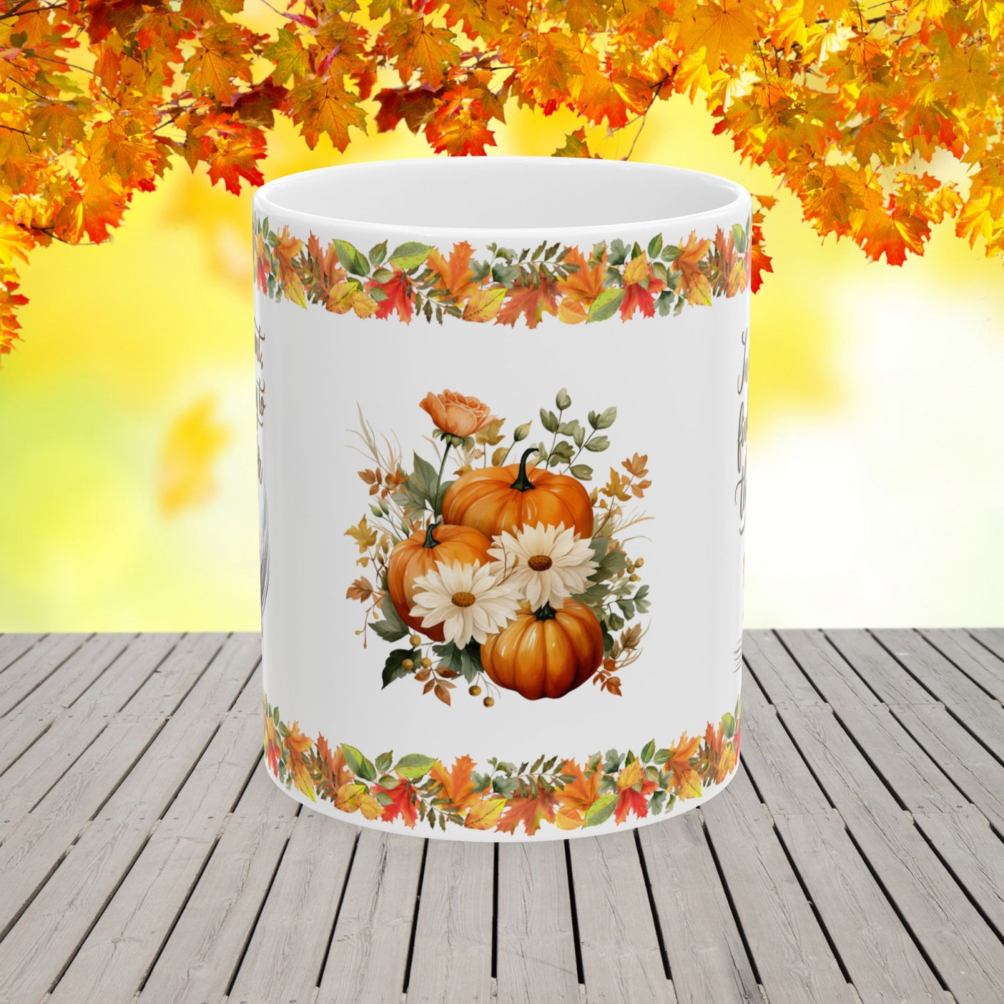 Thanksgiving Coffee Mug with "Find Something to Be Thankful For" Quote for Gratitude Lovers