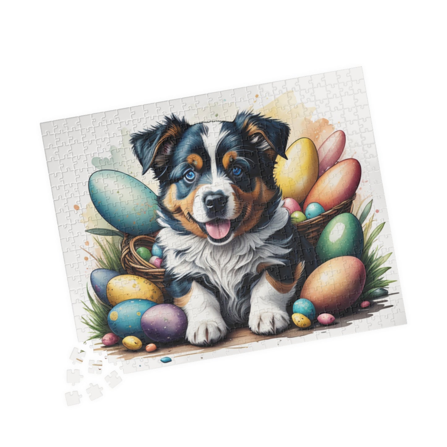 Australian Shepherd Easter Puppy Puzzle - Dog Lovers, Mental Health Benefits, Holiday Fun, Mindfulness, Stress Relief, Festive Gift