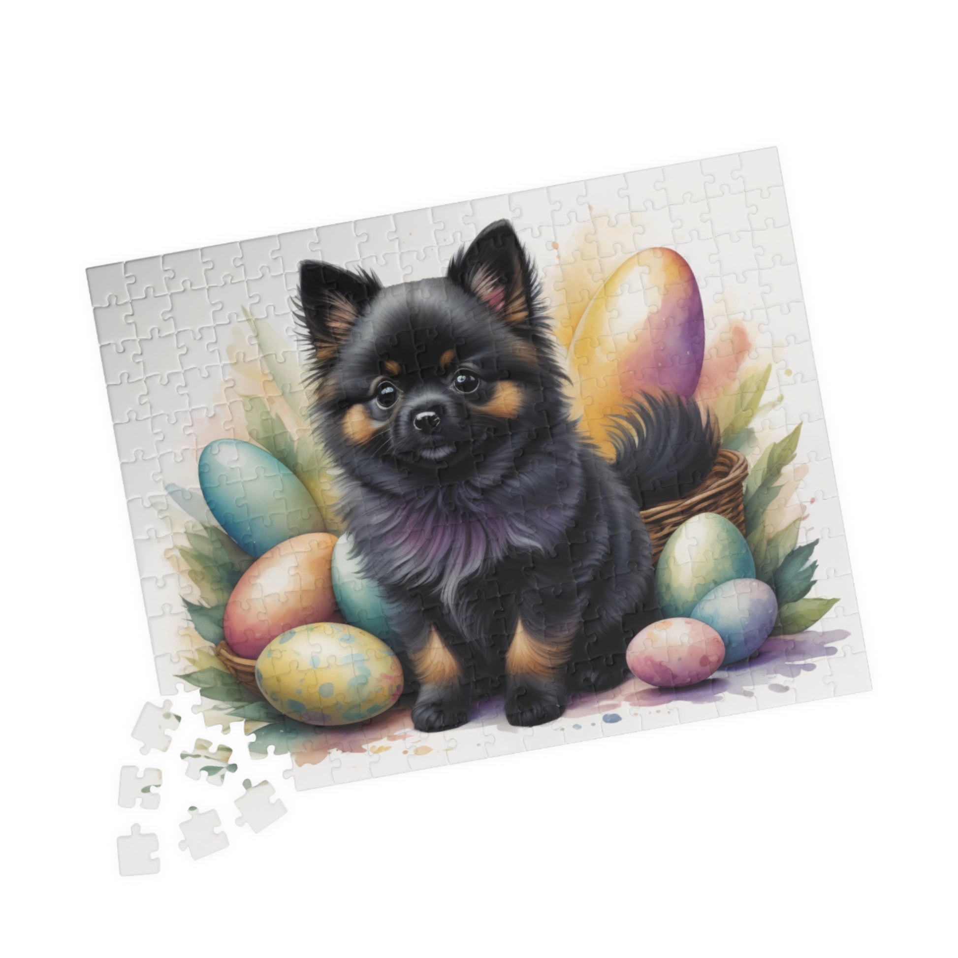Pomeranian (Black & Tan) Easter Puppy Puzzle - Dog Lovers, Mental Health Benefits, Holiday Fun, Mindfulness, Stress Relief, Festive Gift