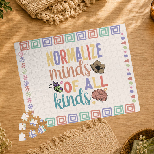 Normalize Minds Of All Kinds - Mental Health Quote Puzzle