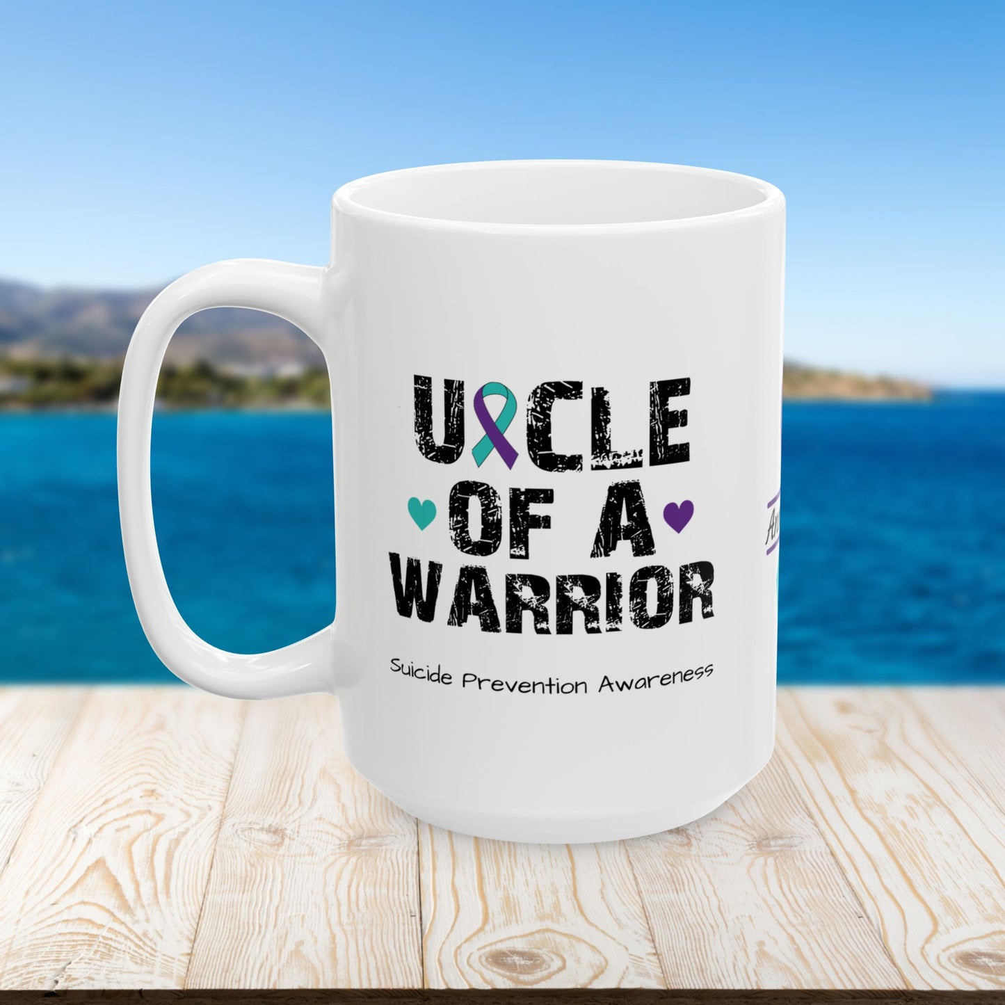 Uncle of a Warrior mug - mental health support and suicide prevention awareness design