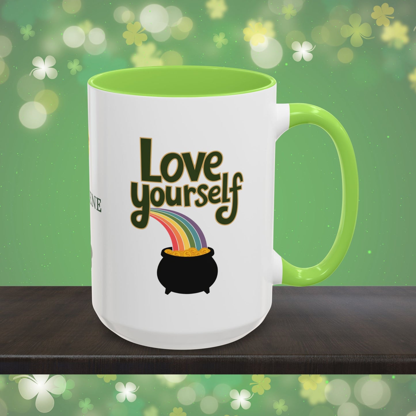 Love Yourself: Personalized St. Patrick's Day Mug - Add Your Name & Celebrate Strength and Positivity