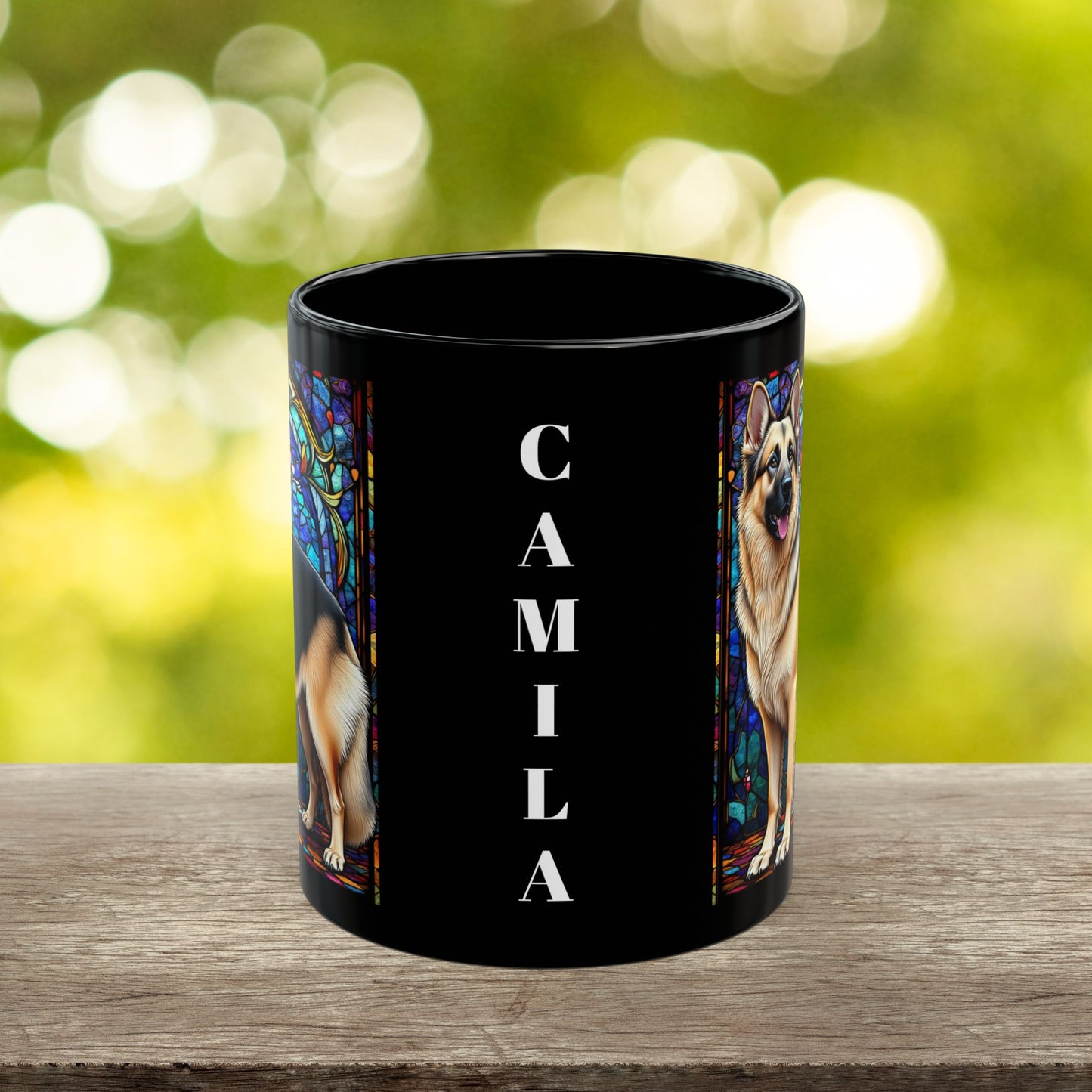 German Shepherd (Black & Cream) Personalized Mug, Pet Lover Mug, Dog Coffee Mug, Custom Name Mug, Dog Lover Gift, Dog-Themed Mug, GS Mug
