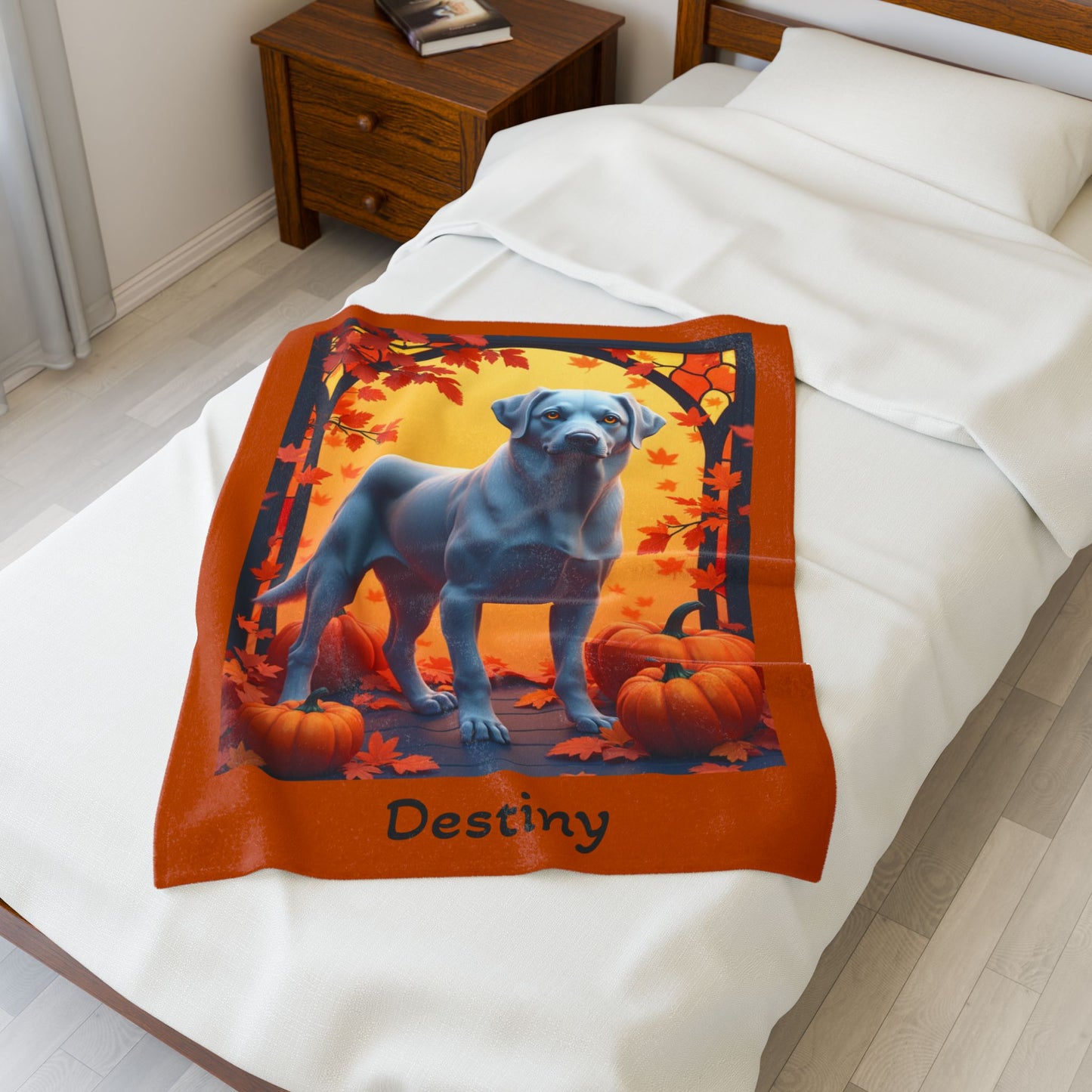 Silver Labrador Retriever velveteen plush blanket, custom dog throw for silver lab parents - MySisterIsASurvivor