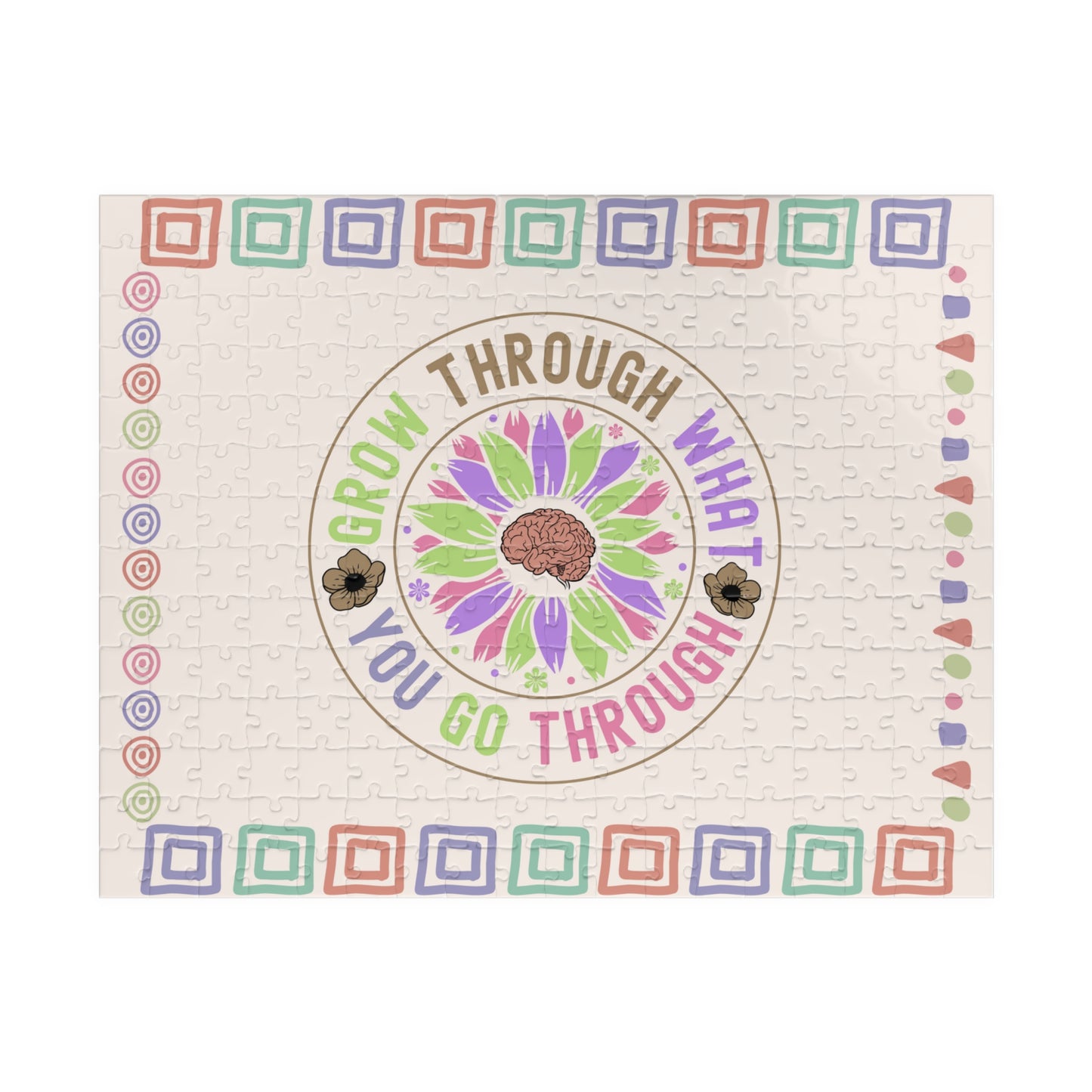 Grow Through What You Go Through - Mental Health Quote Puzzle