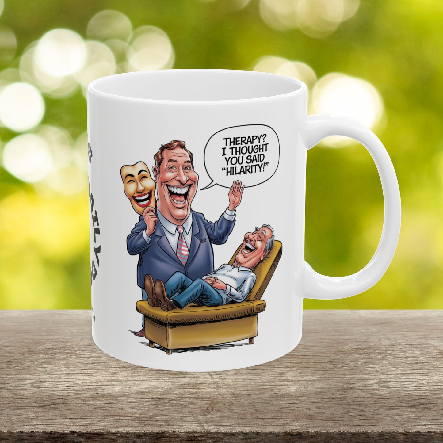 Therapy? I Thought You Said "Hilarity!" Funny Mental Health Mug, Stylish Ceramic Coffee Cup, Positive Affirmation Gift, Anxiety Relief, Self-Care Mug, Therapist Office Décor