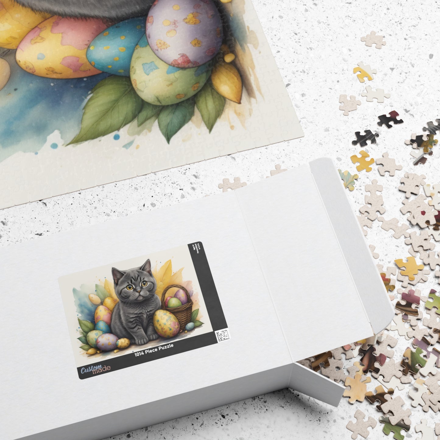 British Shorthair Easter Kitten Puzzle - Cat Lovers, Mental Health Benefits, Holiday Fun, Mindfulness, Stress Relief, Festive Gift
