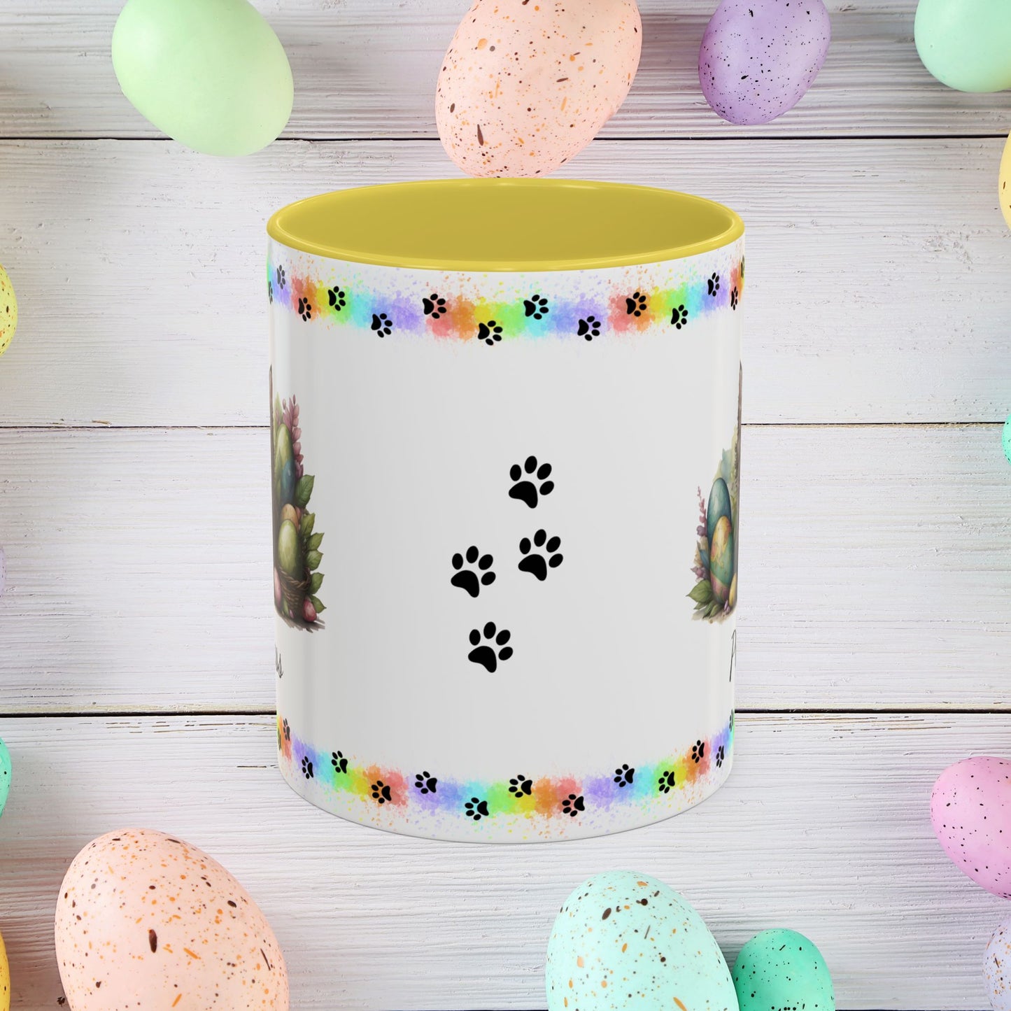 Maine Coon Easter kitten mug, personalized cute cat coffee cup, gift for mental health support and comfort