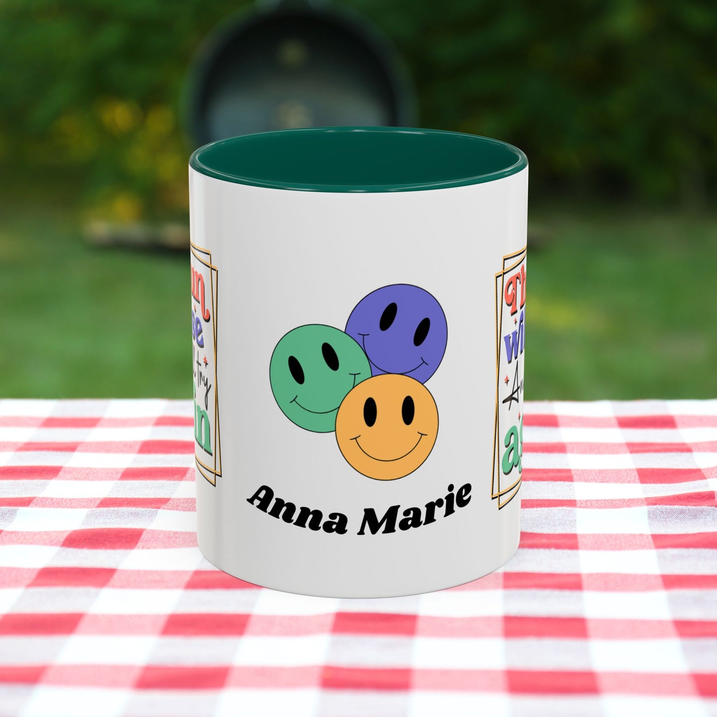 The Sun Will Rise and We’ll Try Again - Personalized Retro Hopeful Mental Health Mug for Strength & Resilience