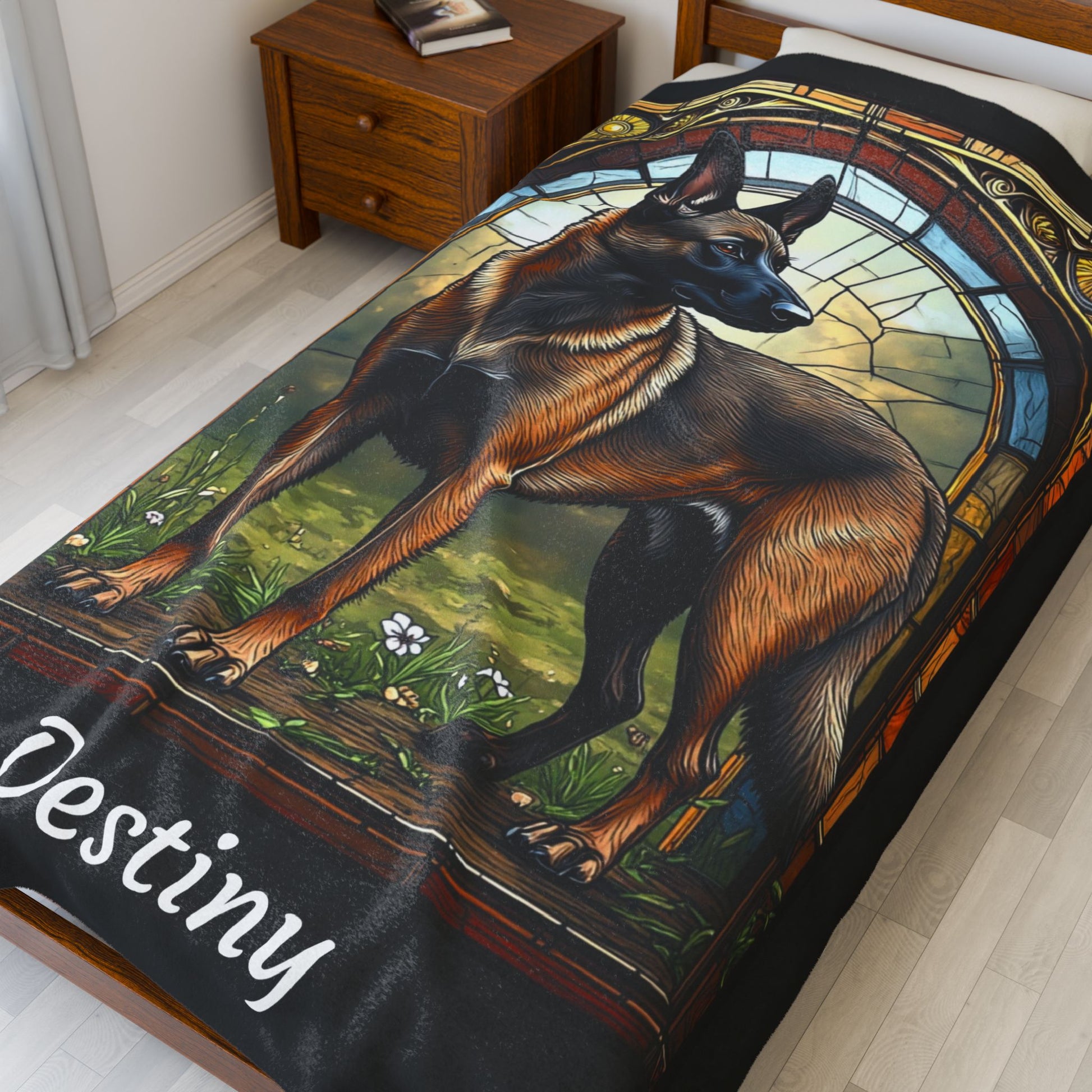 Belgian Malinois Fawn Sable Coat Blanket, Custom Dog Art Throw, Personalized Gift for Humans