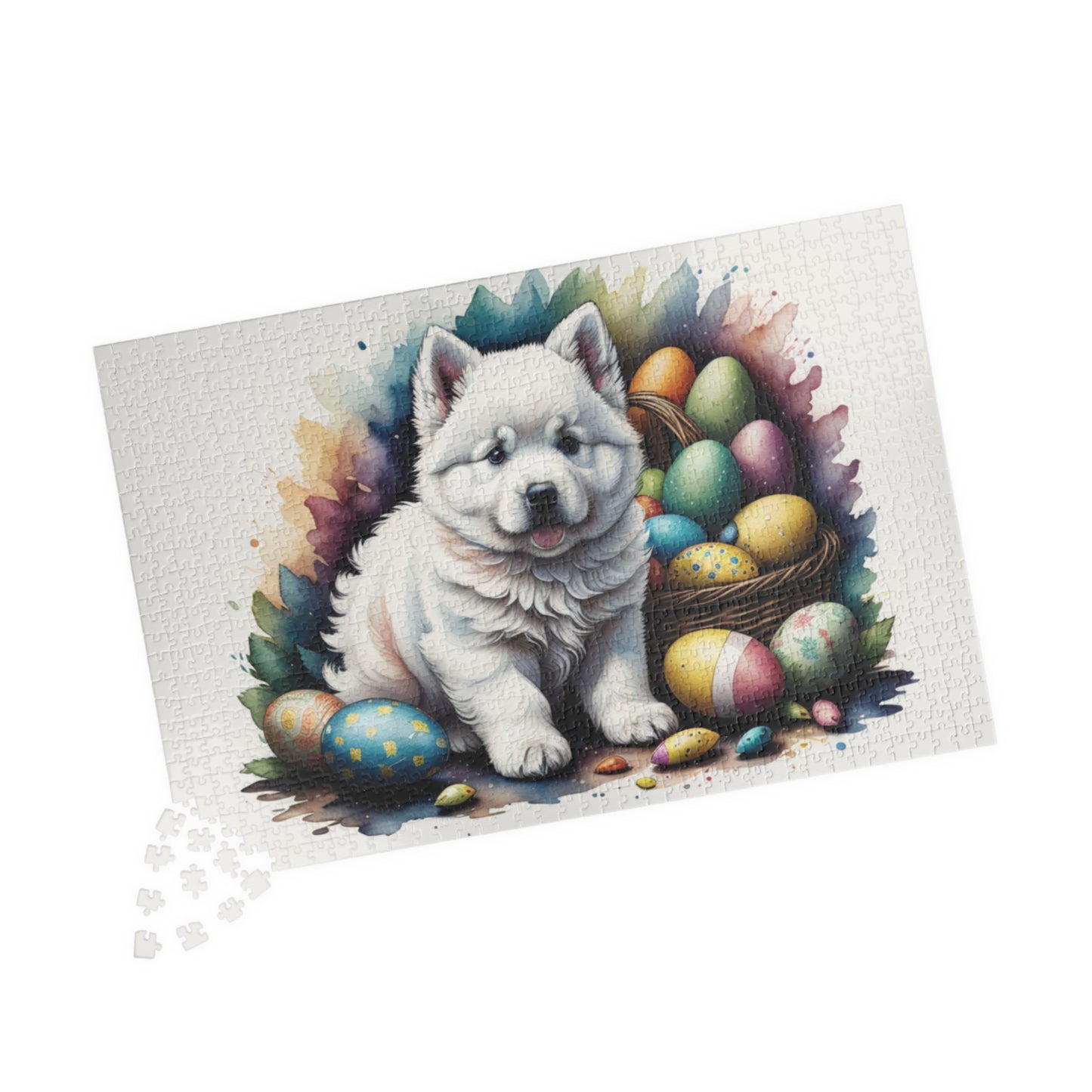 Samoyed Easter Puppy Puzzle - Dog Lovers, Mental Health Benefits, Holiday Fun, Mindfulness, Stress Relief, Festive Gift