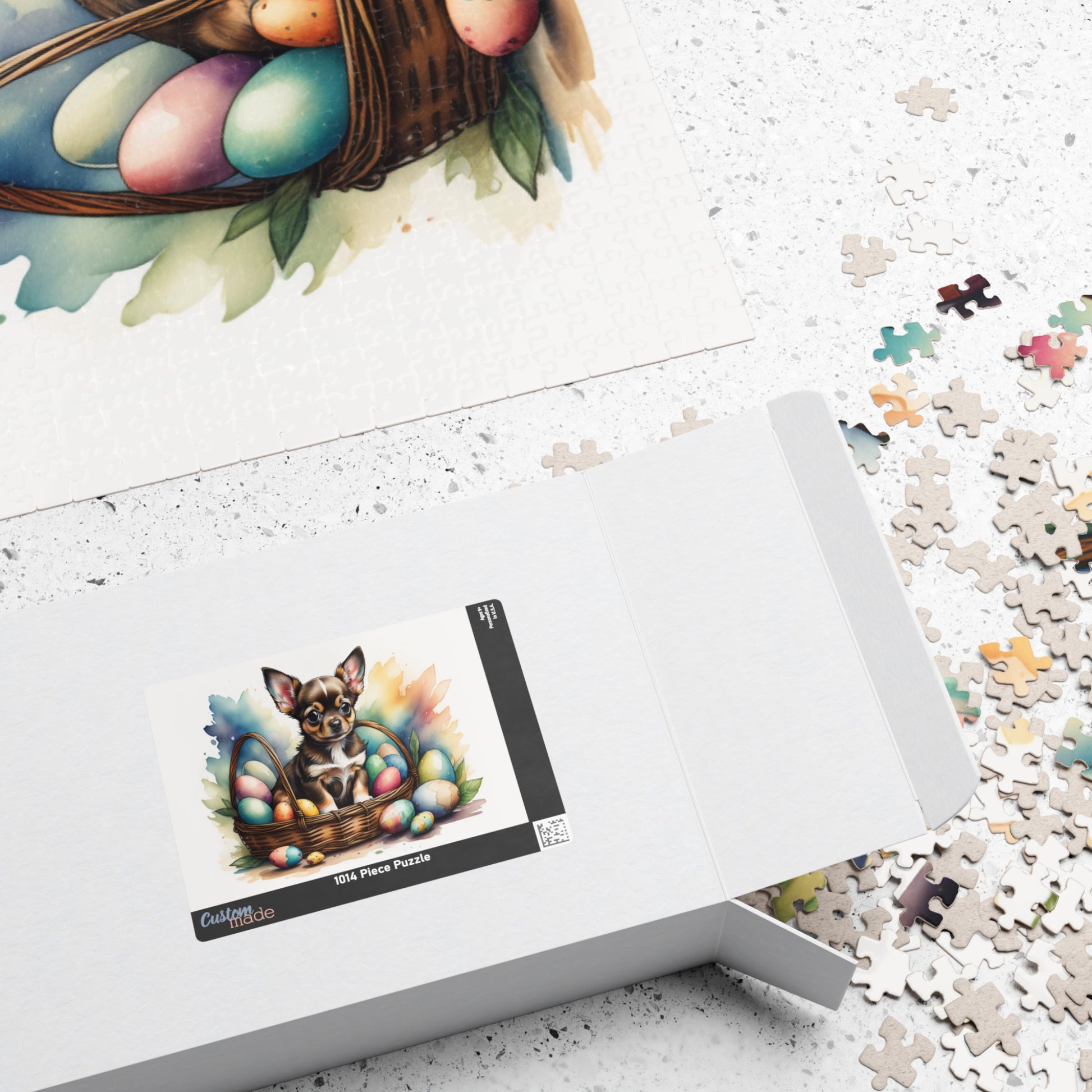 Chihuahua (Black Tri) Easter Puppy Puzzle - Dog Lovers, Mental Health Benefits, Holiday Fun, Mindfulness, Stress Relief, Festive Gift