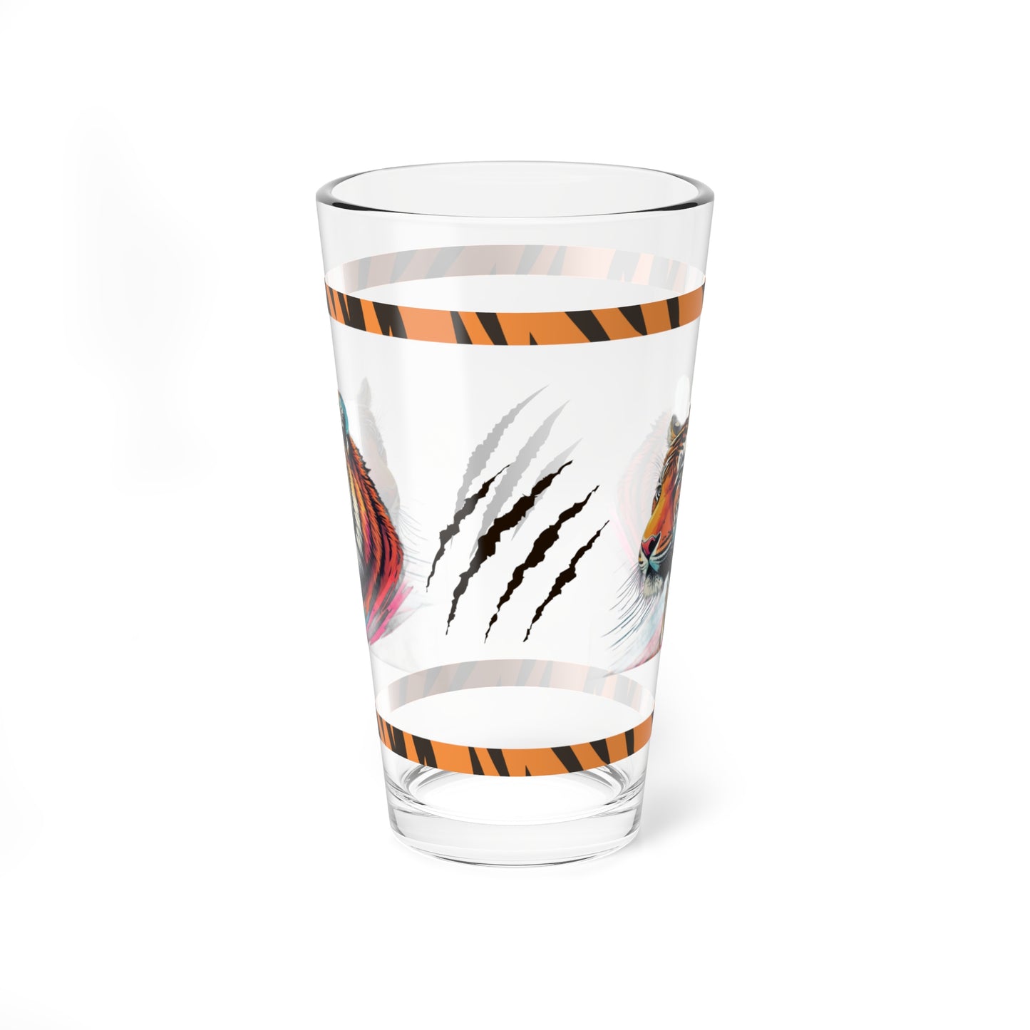 Stripes of Strength 16oz Tiger Pint Glass - Inspiring Strength, Courage, and Empowerment