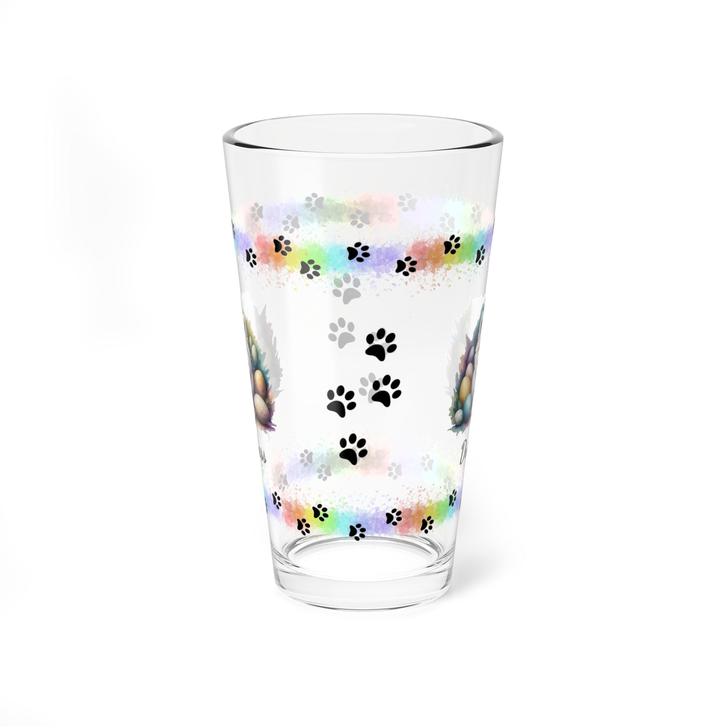 Pomeranian (White) Personalized Easter Puppy 16oz Pint Glass - Custom Dog Design, Mental Health Gift, Easter Décor, and Festive Celebrations