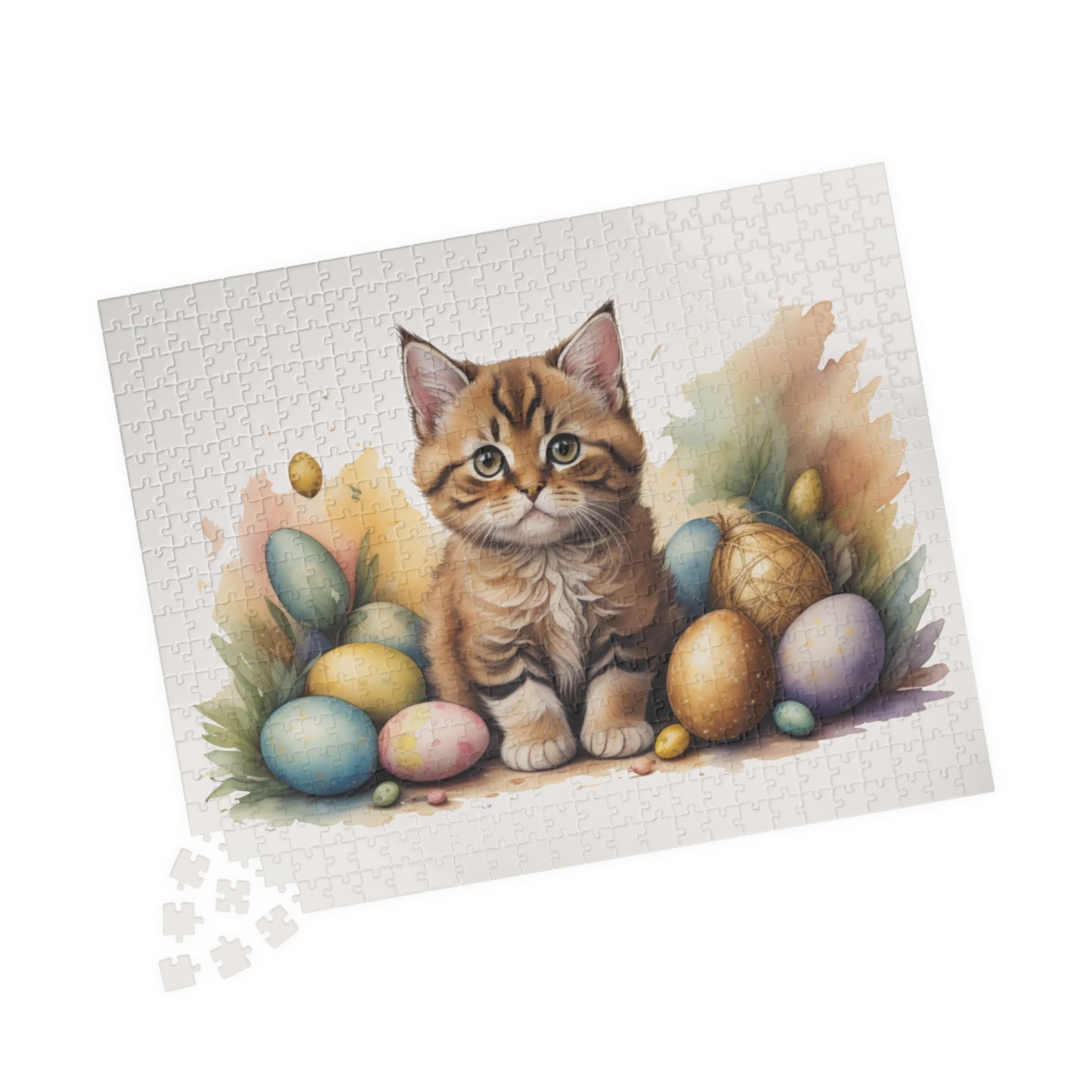 Bobtail Easter Kitten Puzzle - Cat Lovers, Mental Health Benefits, Holiday Fun, Mindfulness, Stress Relief, Festive Gift