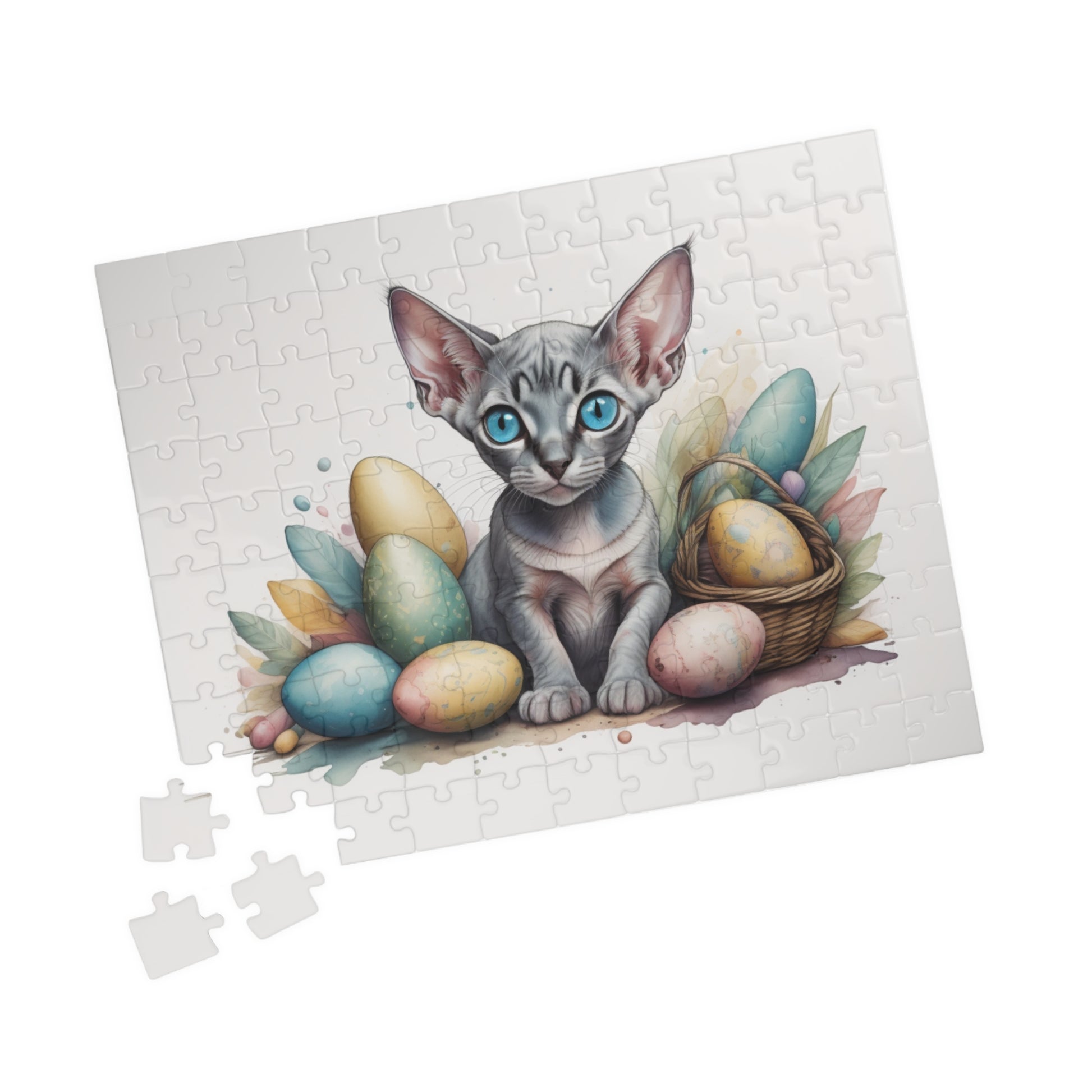 Sphynx Easter Kitten Puzzle - Cat Lovers, Mental Health Benefits, Holiday Fun, Mindfulness, Stress Relief, Festive Gift