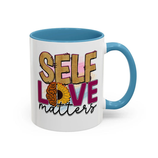 Shop our self love matters accent coffee mug 11 15oz featuring the 15oz style option from MySisterIsASurvivor.