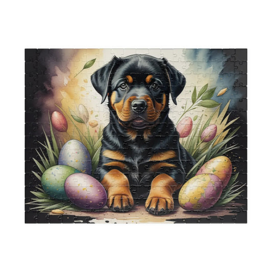 Shop our rottweiler hoppy paws easter delight mental health puzzle featuring the 252 pcs (Horizontal) style option from MySisterIsASurvivor.