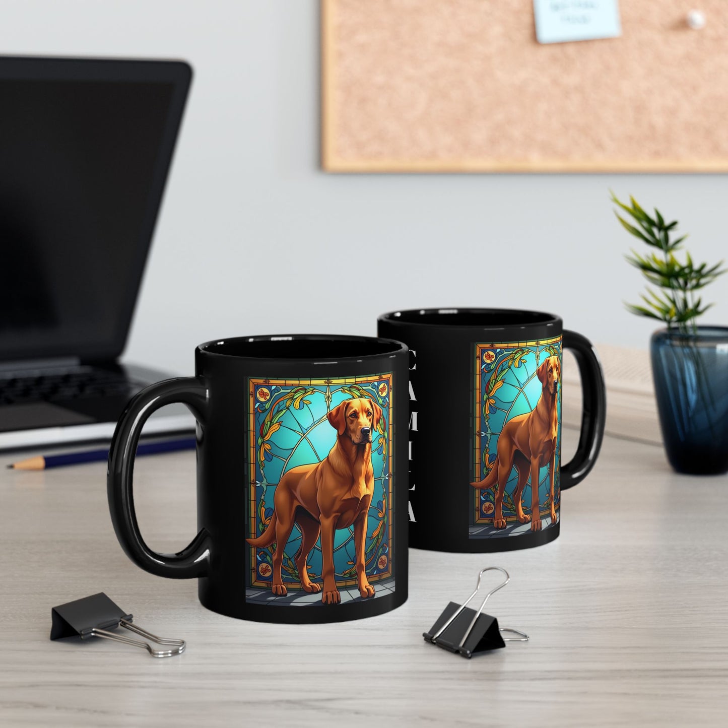 Labrador Retriever Fox Red personalized mug, custom dog coffee cup gift for Lab lovers