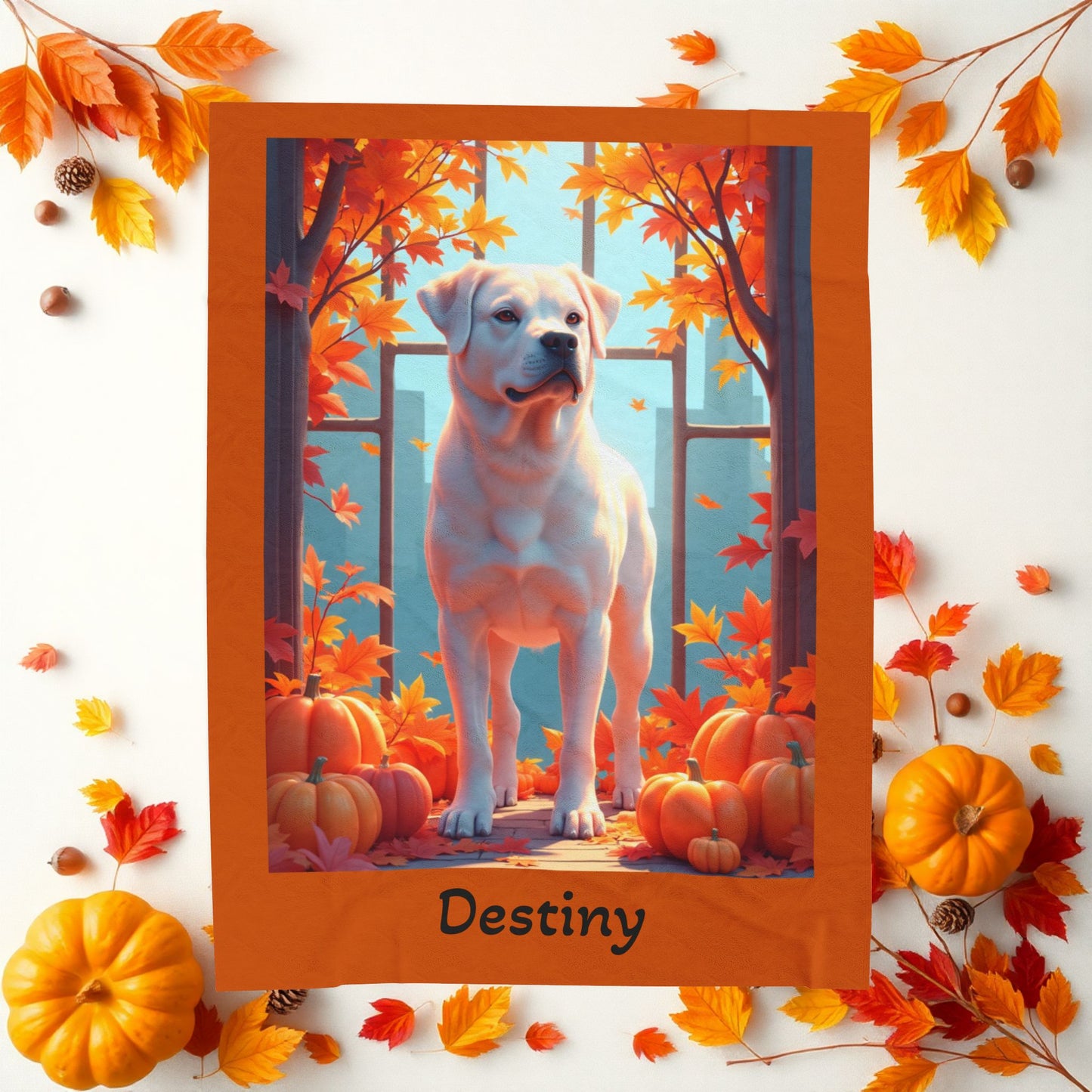 White Rottweiler velveteen plush blanket, plush personalized dog throw for Rottie parents - MySisterIsASurvivor