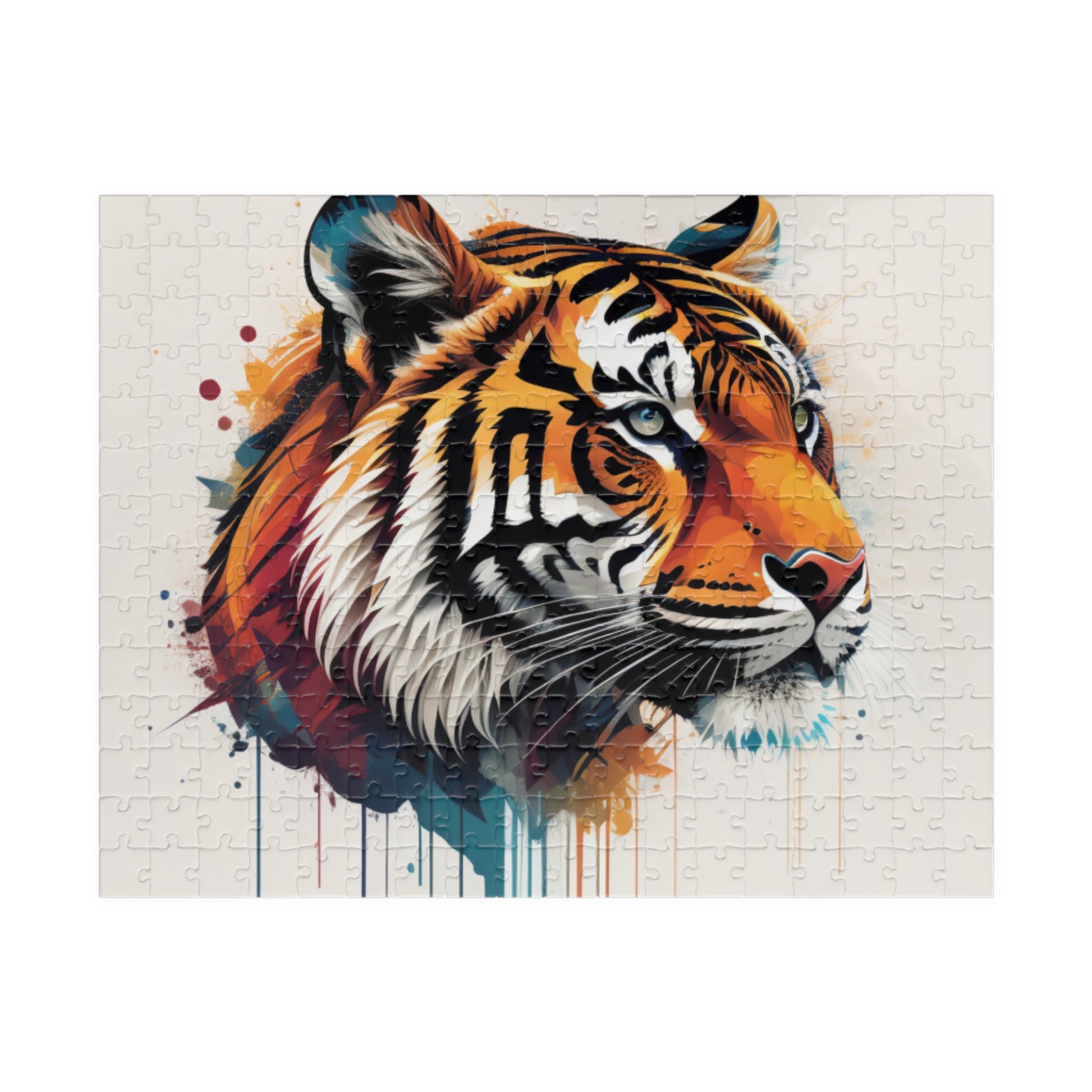 Expressive tiger artwork symbolizing inner courage and confidence, featured on a jungle-themed puzzle