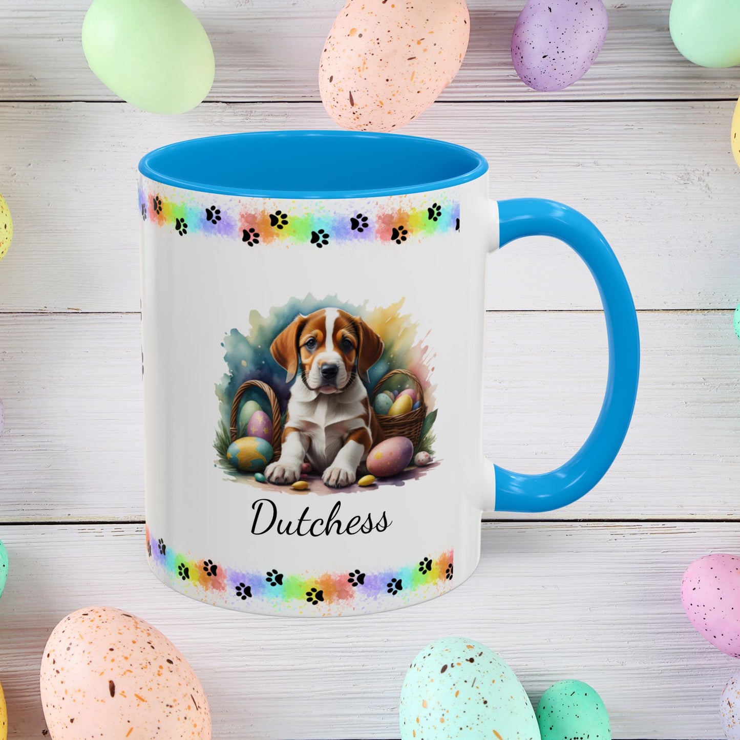 American Foxhound Easter puppy coffee mug, personalized cute dog gift, mental health support and cozy sipping