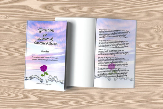 Shop our premium copy of affirmation book unbroken 5 x 8 in paperback 52 pages 50 inspiring affirmations from MySisterIsASurvivor.