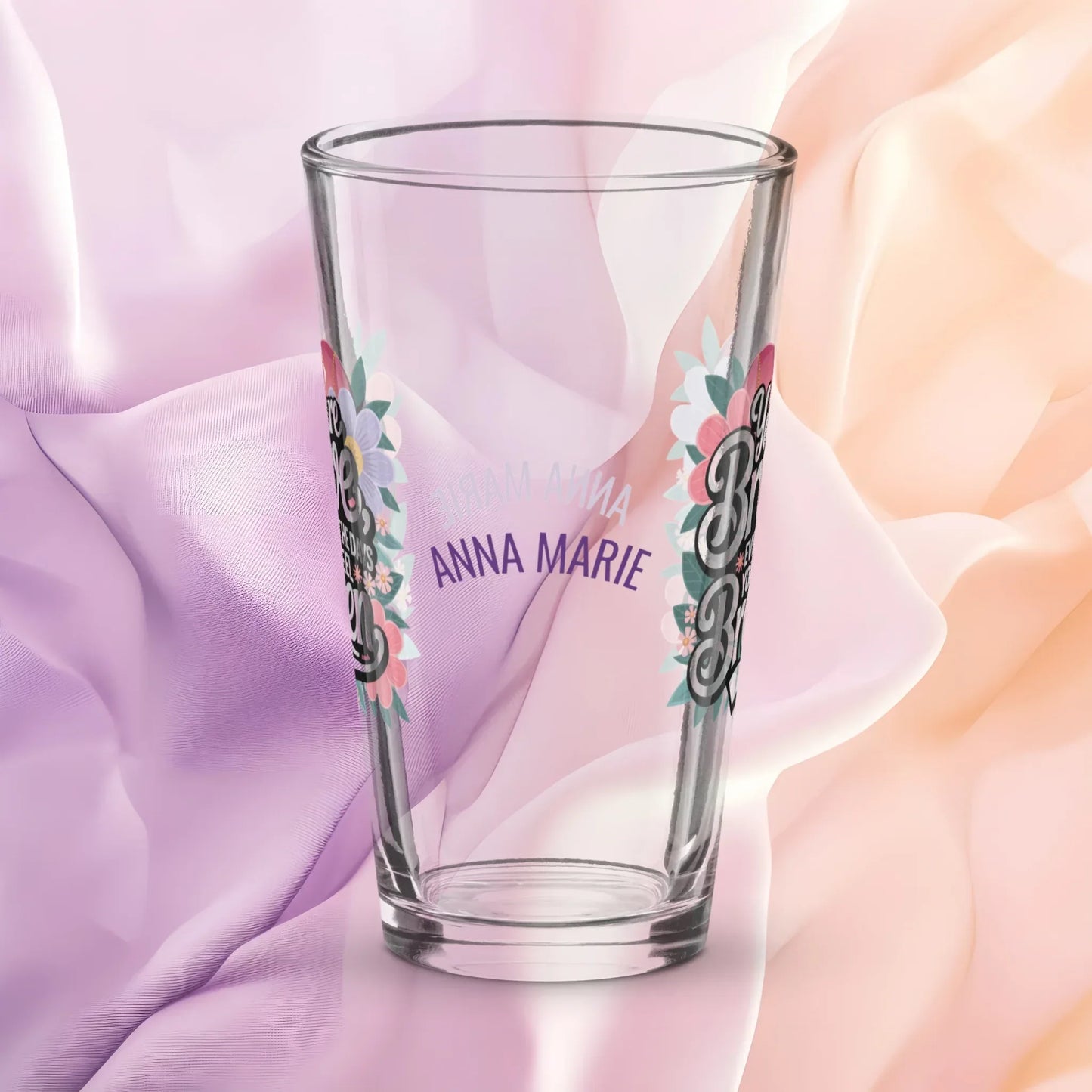 Shop our premium rise reclaim pint glass you are brave from MySisterIsASurvivor.