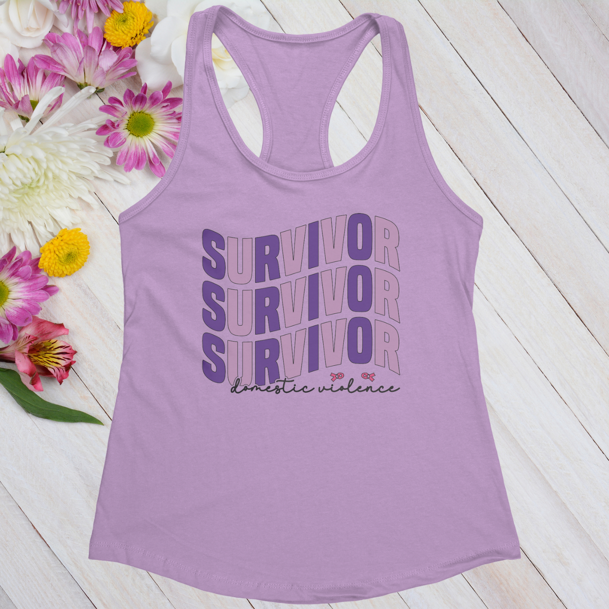 Survivor Survivor Survivor Domestic Violence Women's Ideal Racerback Tank