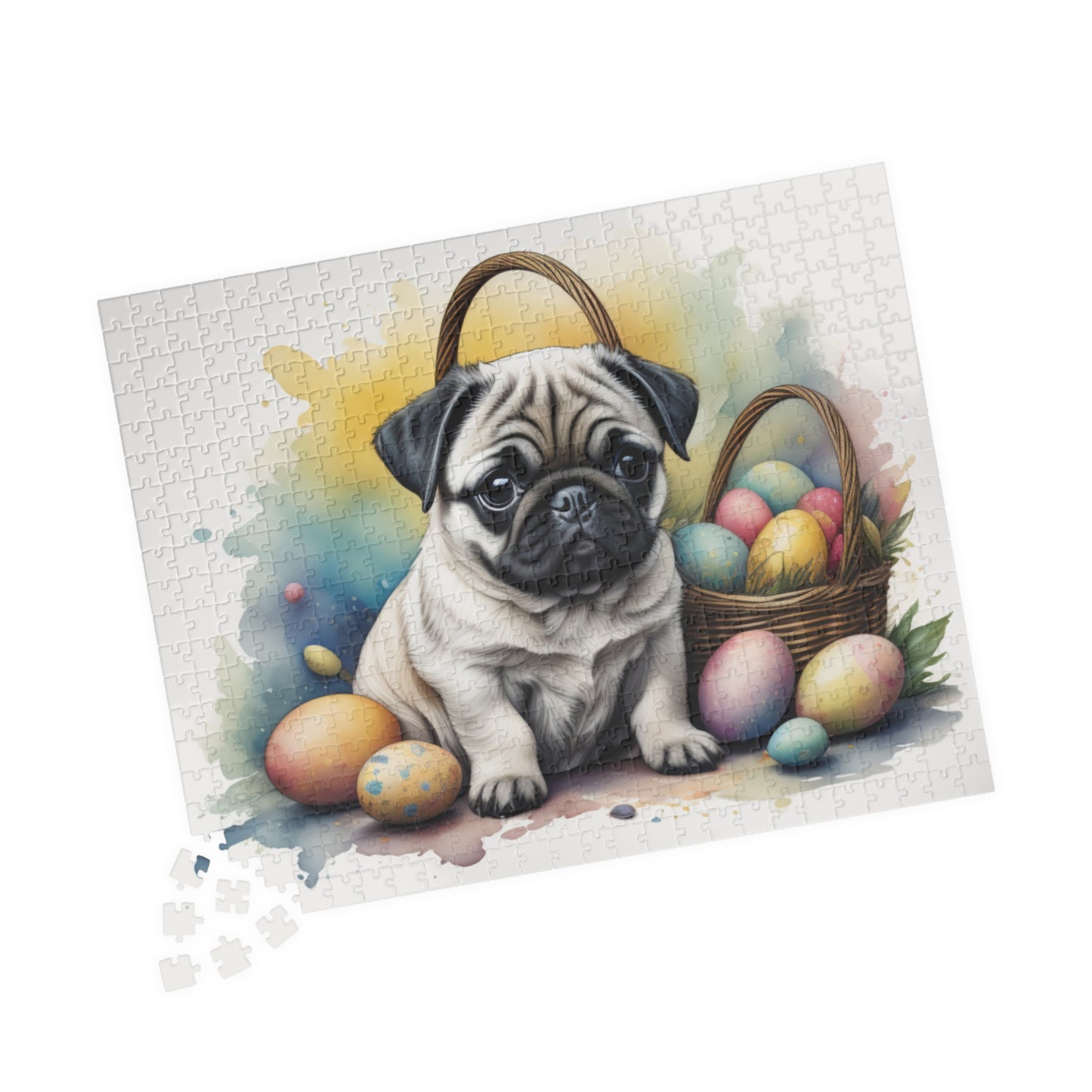 Pug Easter Puppy Puzzle - Dog Lovers, Mental Health Benefits, Holiday Fun, Mindfulness, Stress Relief, Festive Gift