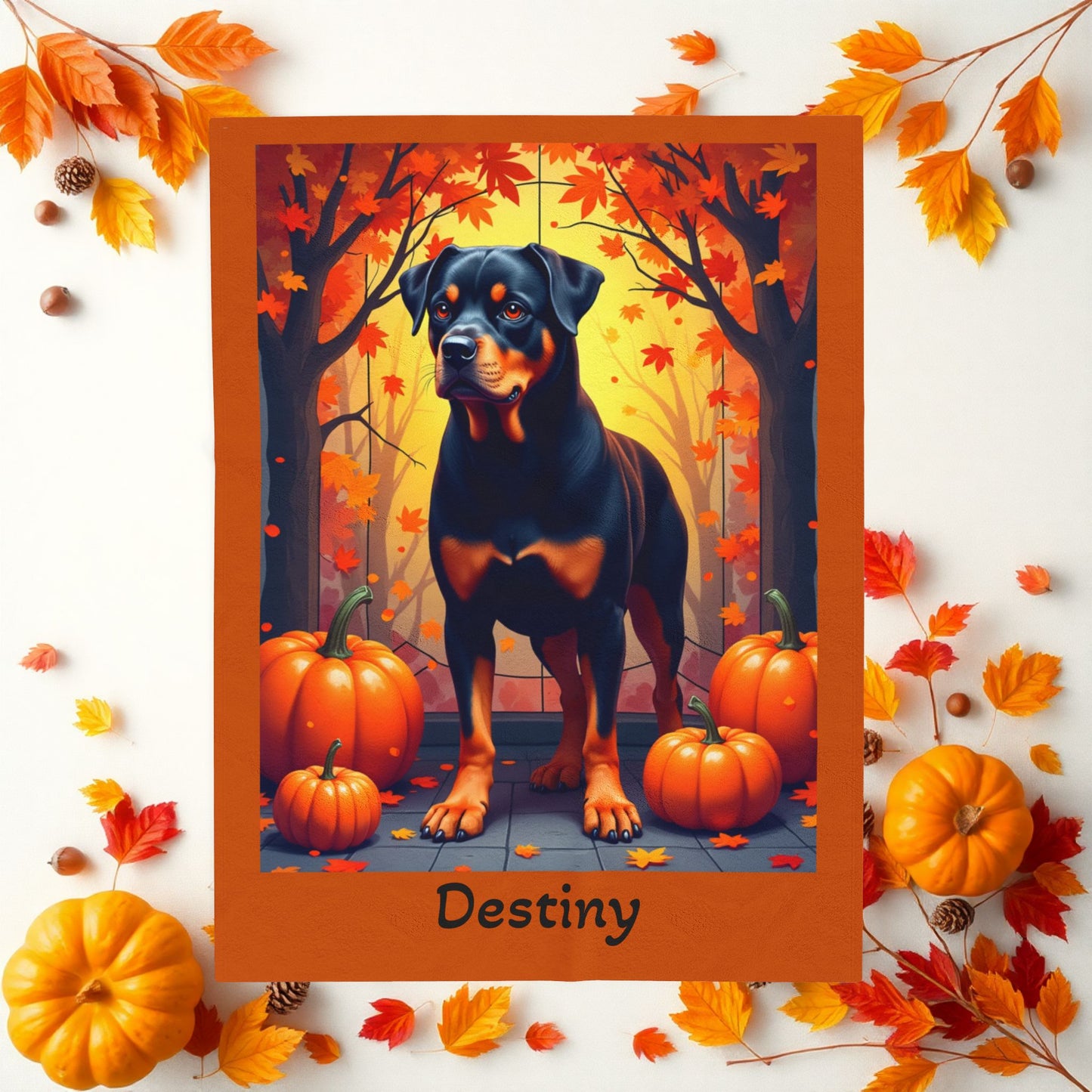 Black and Tan Rottweiler velveteen plush blanket, warm personalized dog throw for Rottie families - MySisterIsASurvivor