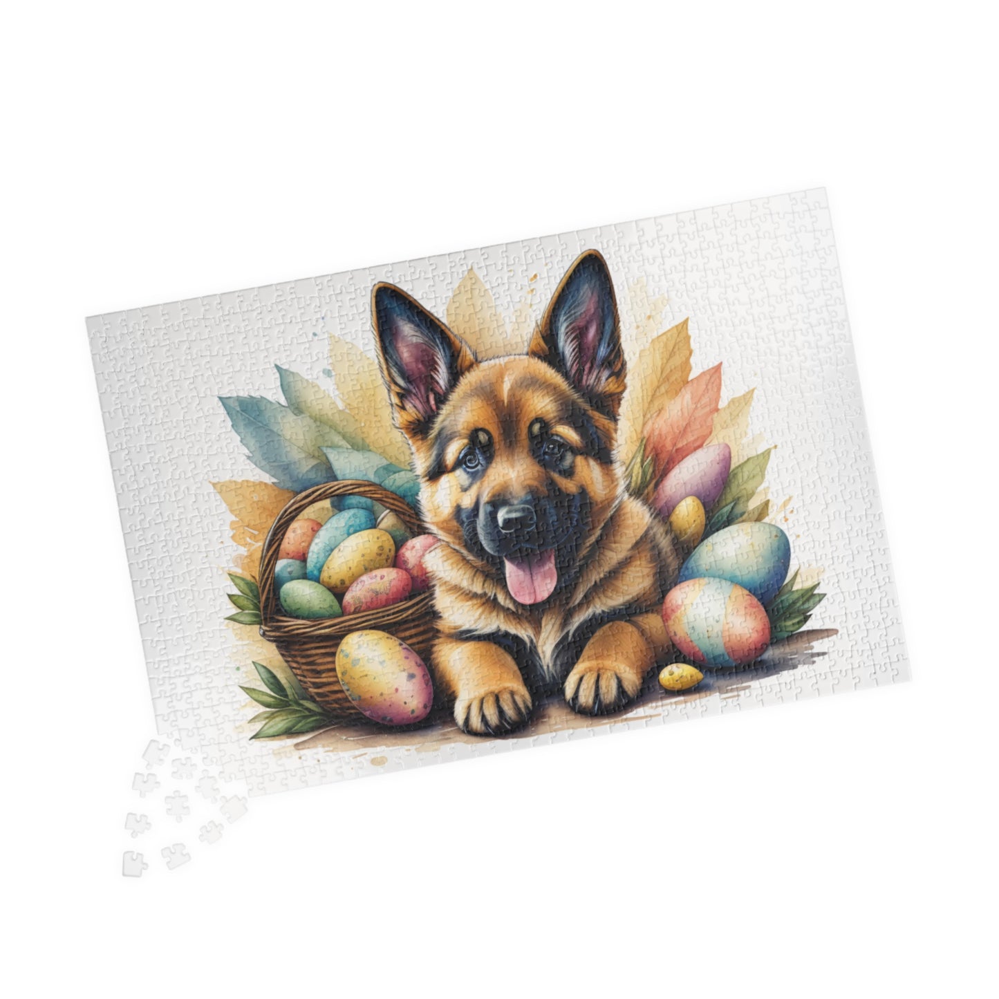 German Shepherd (Saddle) Easter Puppy Puzzle - Dog Lovers, Mental Health Benefits, Holiday Fun, Mindfulness, Stress Relief, Festive Gift