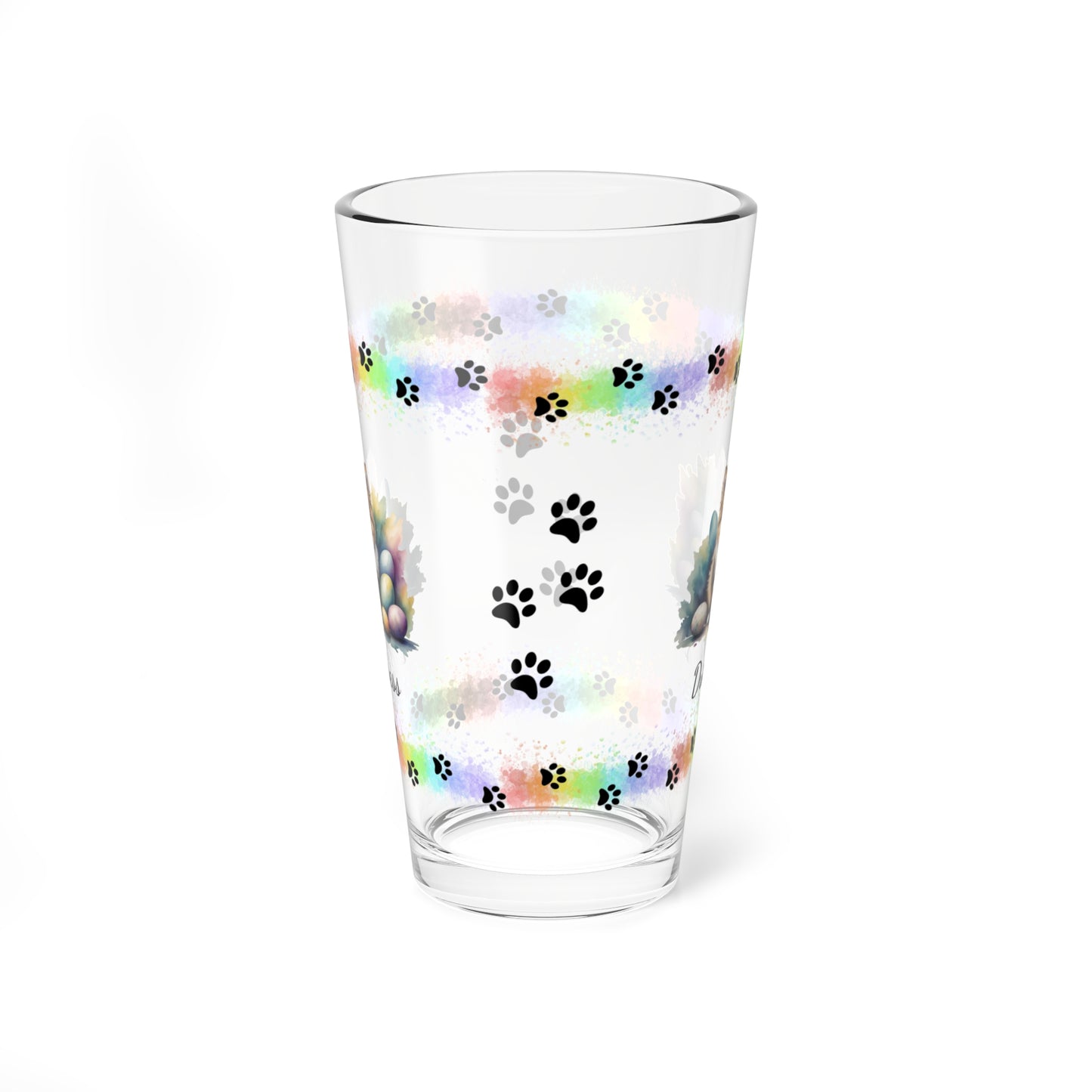 Pomeranian (Cream Sable) Personalized Easter Puppy 16oz Pint Glass - Custom Dog Design, Mental Health Gift, Easter Décor, and Festive Celebrations