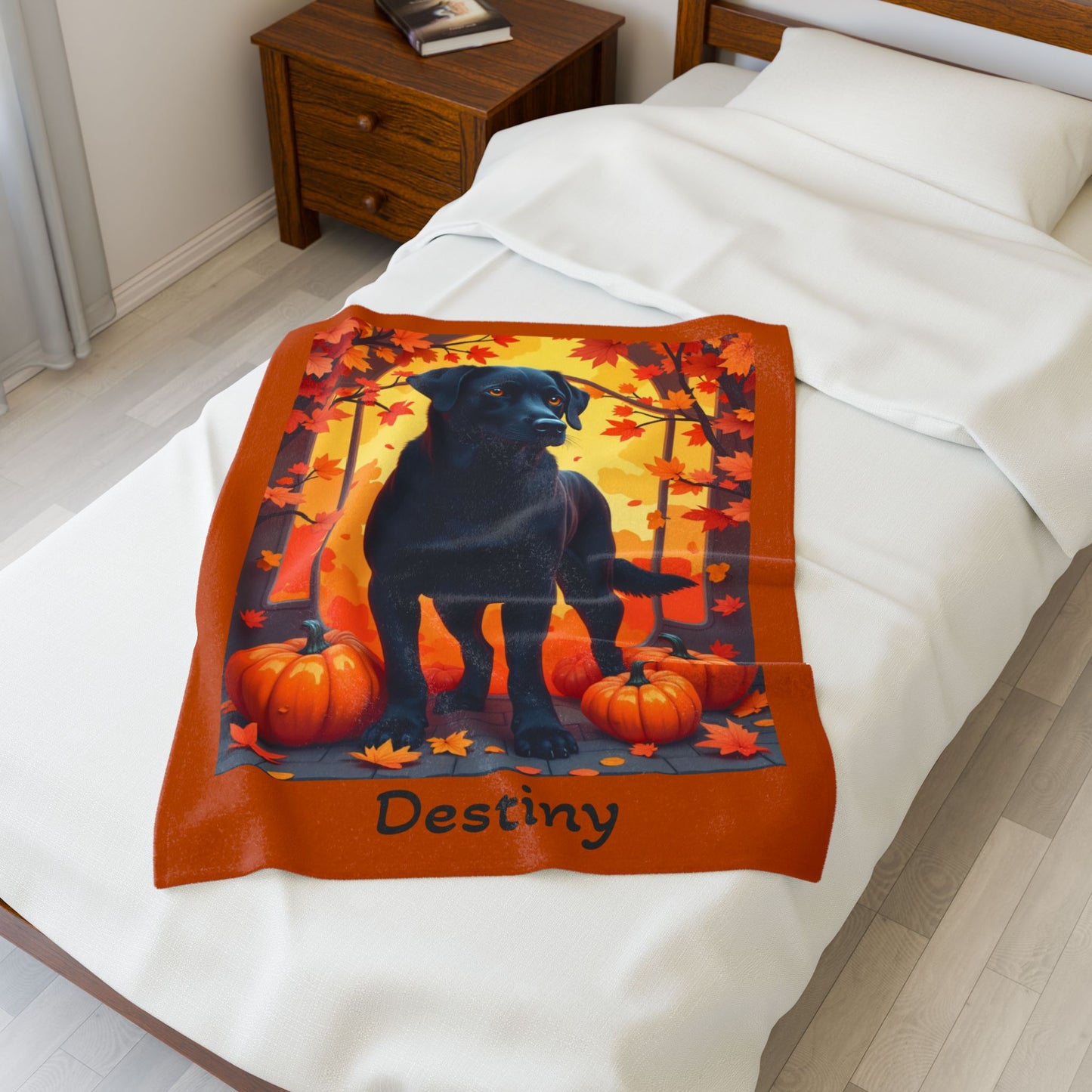 Black Labrador Retriever velveteen plush blanket, custom dog throw for lab parents and pet lovers - MySisterIsASurvivor