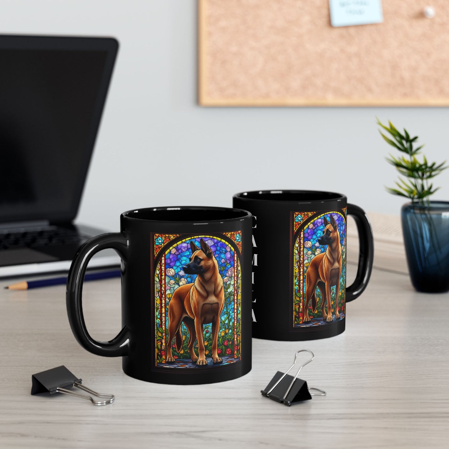 Red Belgian Malinois dog lover gift mug with name