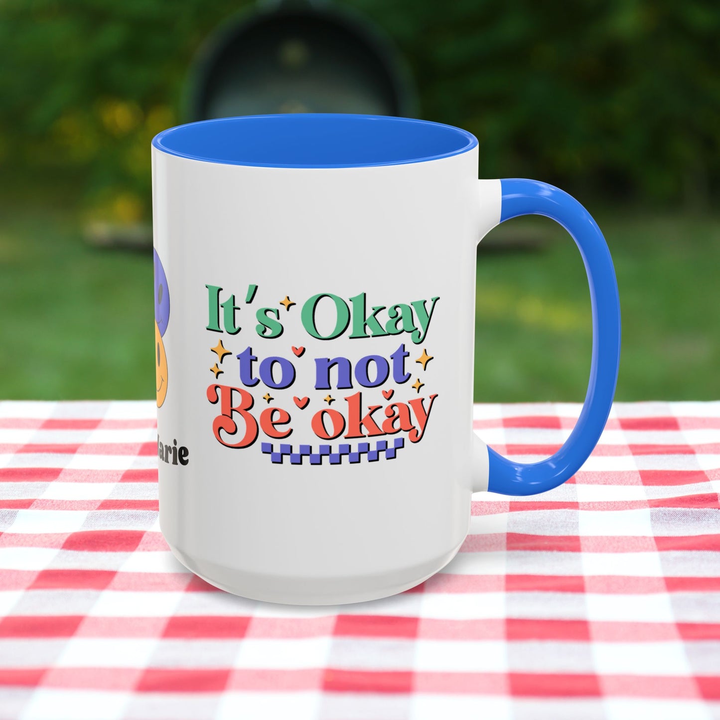 It’s Okay to Not Be Okay - Custom Retro Mental Health Awareness Mug for Support & Emotional Strength