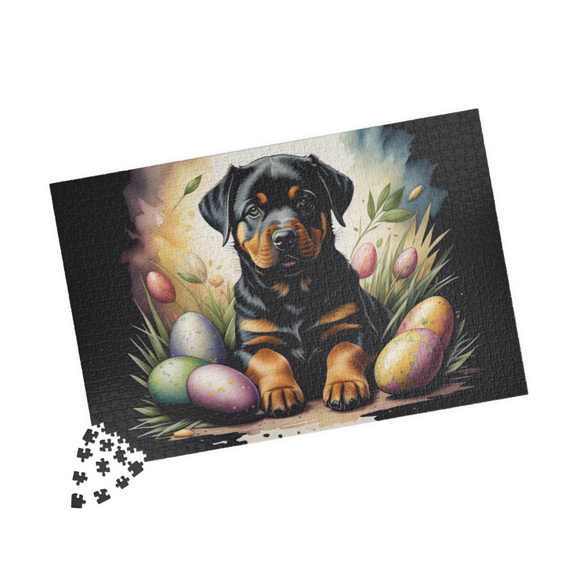 Rottweiler Easter Puppy Puzzle - Dog Lovers, Mental Health Benefits, Holiday Fun, Mindfulness, Stress Relief, Festive Gift