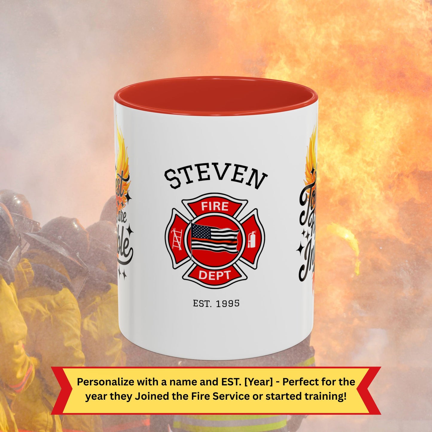 Firefighter Support Custom Mug - The Toughest Fights Are Invisible | Emotional Healing Mug for Firefighters