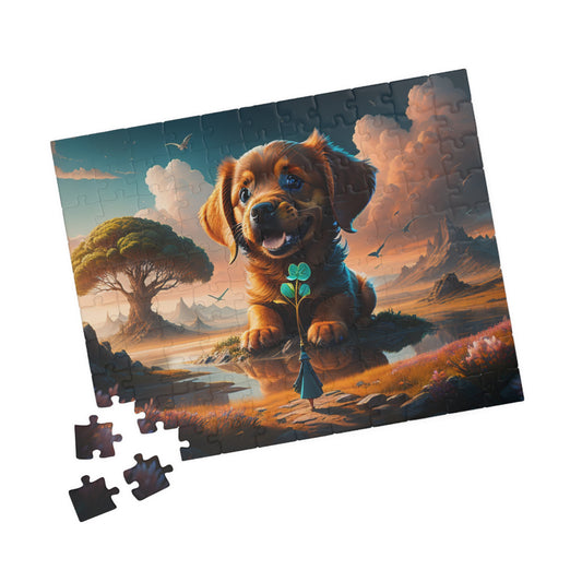 Shamrock Serenity Puppy Paths - St. Patrick's Day Mental Health Puzzle