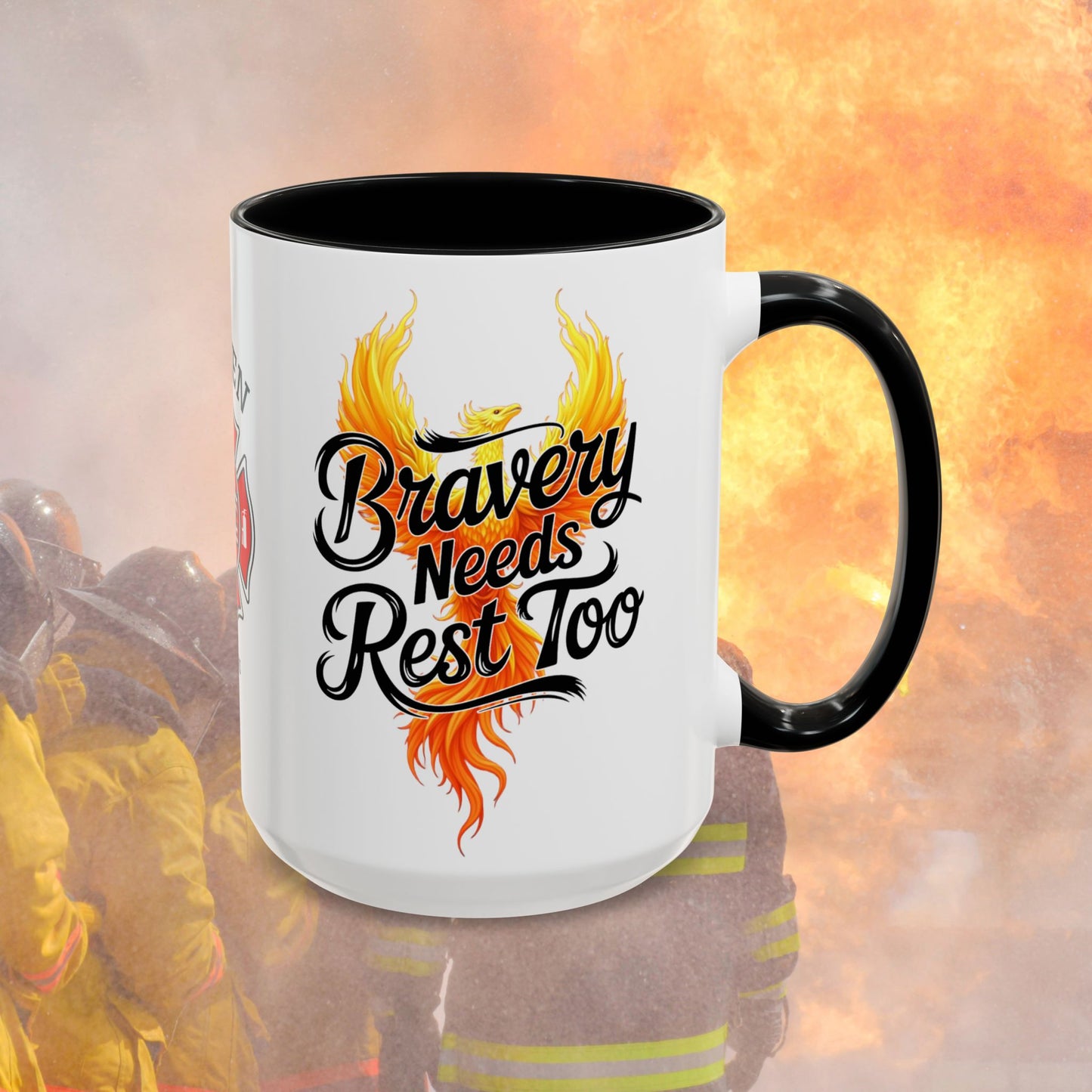 Bravery Needs Rest Too firefighter mental health mug for burnout support and recovery