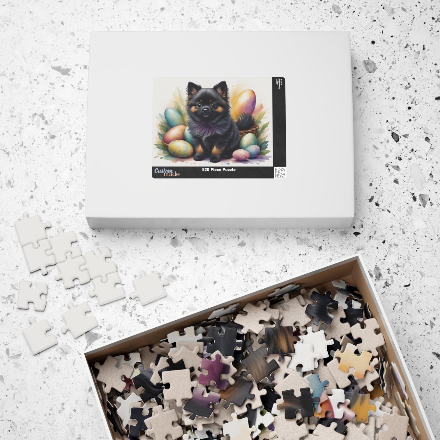 Pomeranian (Black & Tan) Easter Puppy Puzzle - Dog Lovers, Mental Health Benefits, Holiday Fun, Mindfulness, Stress Relief, Festive Gift